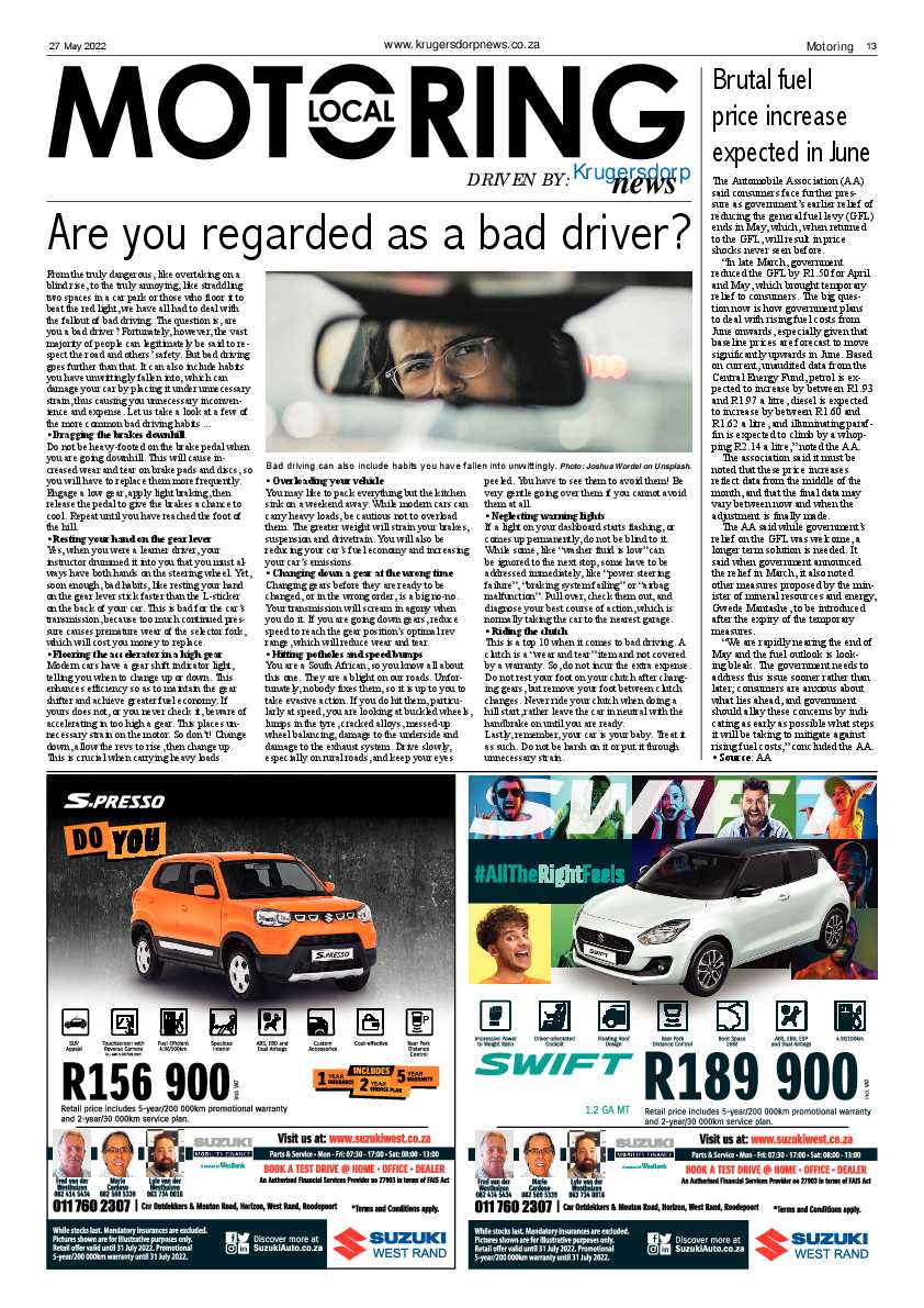 Krugersdorp News 27 May 2022 page 13