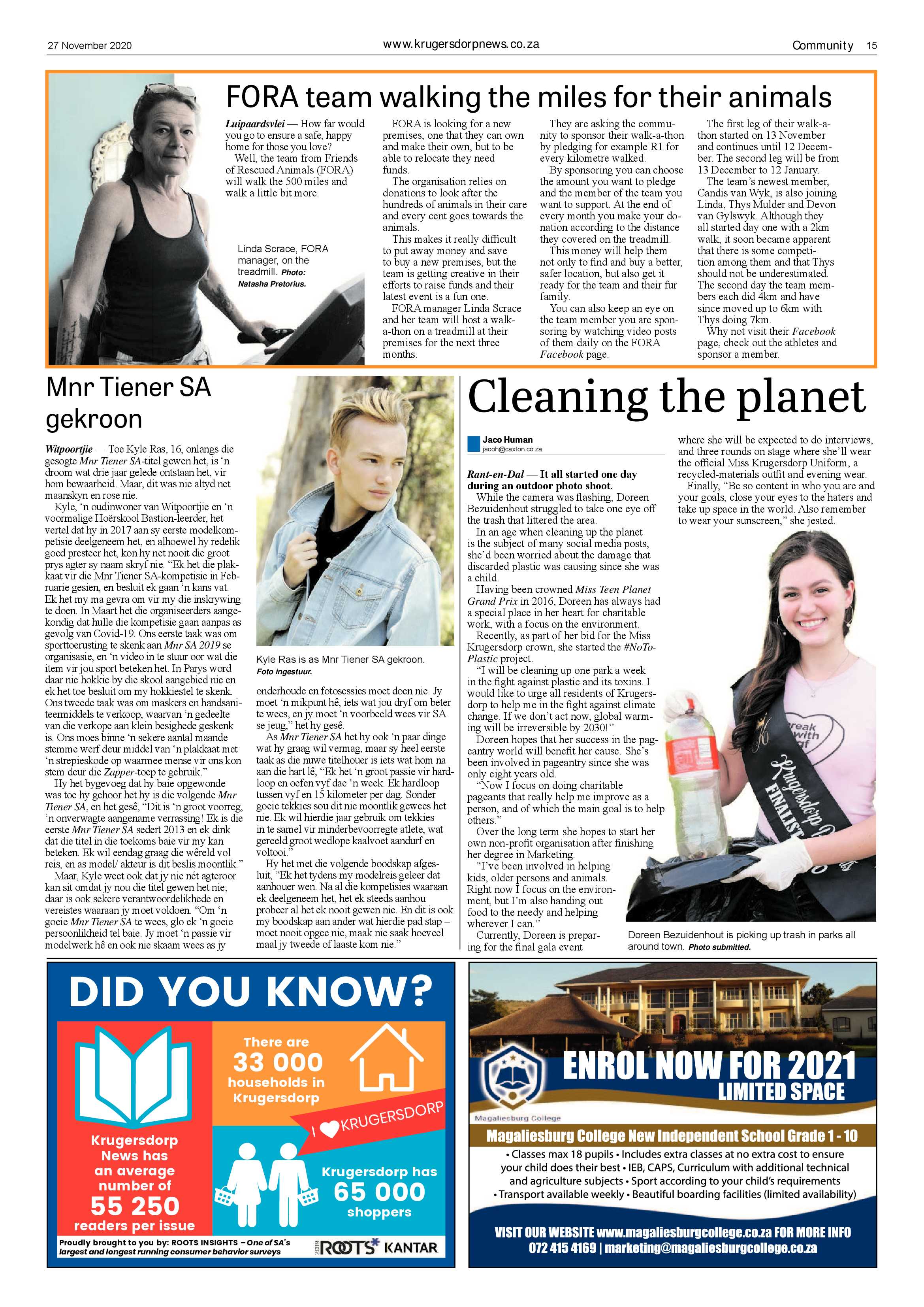 Krugersdorp News 27 November 2020 page 15