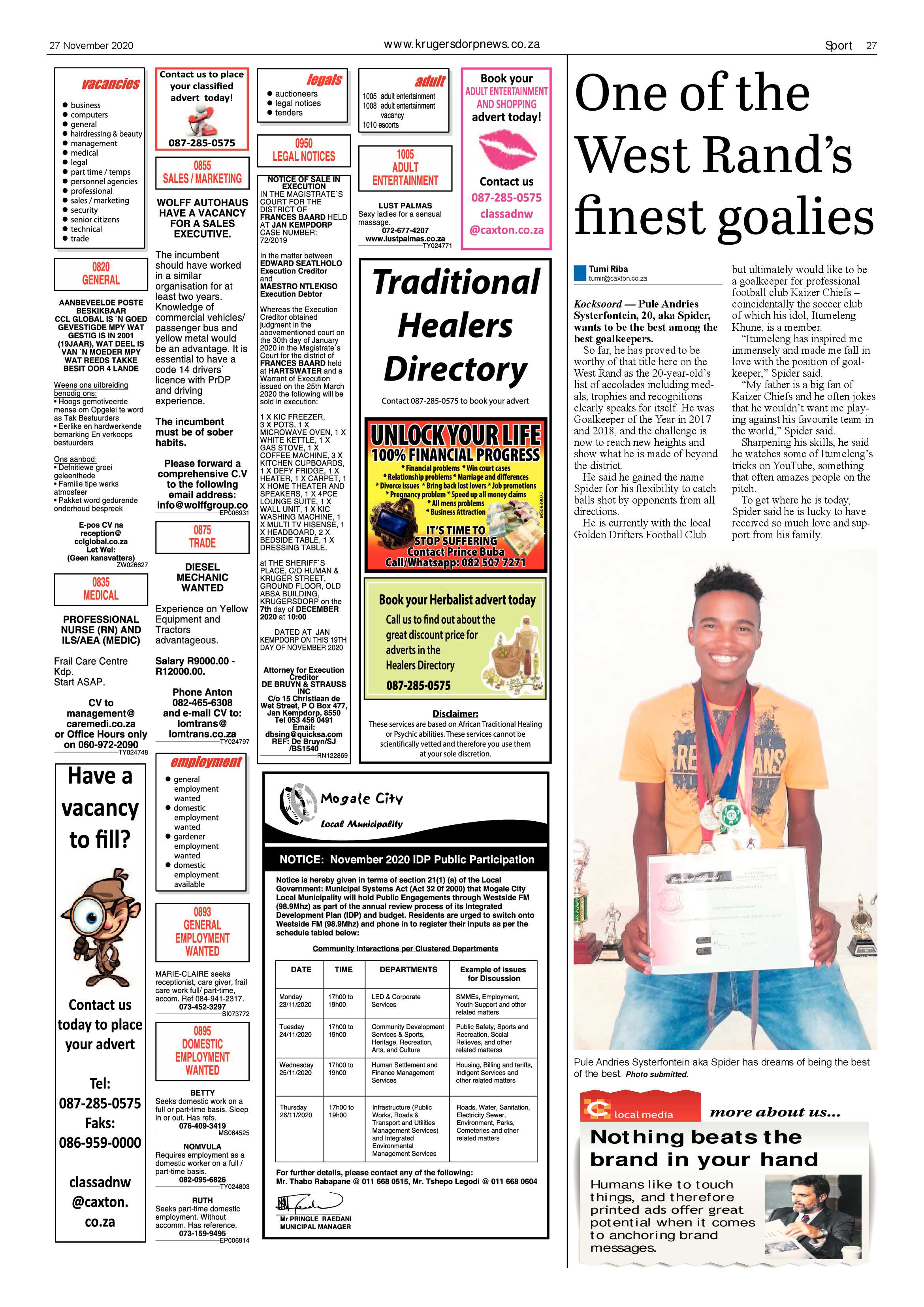 Krugersdorp News 27 November 2020 page 27