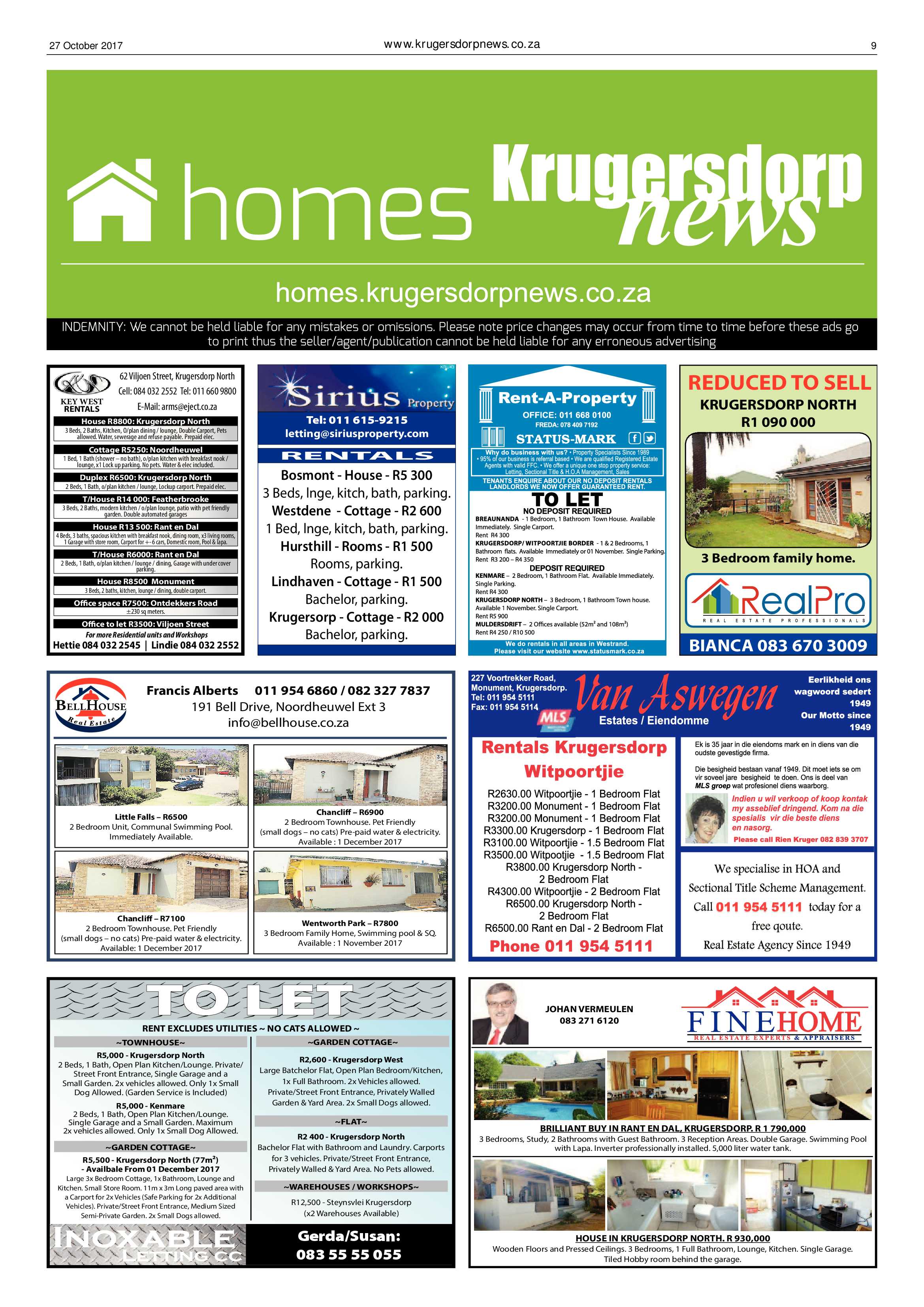 Krugersdorp News 27 October 2017 page 9