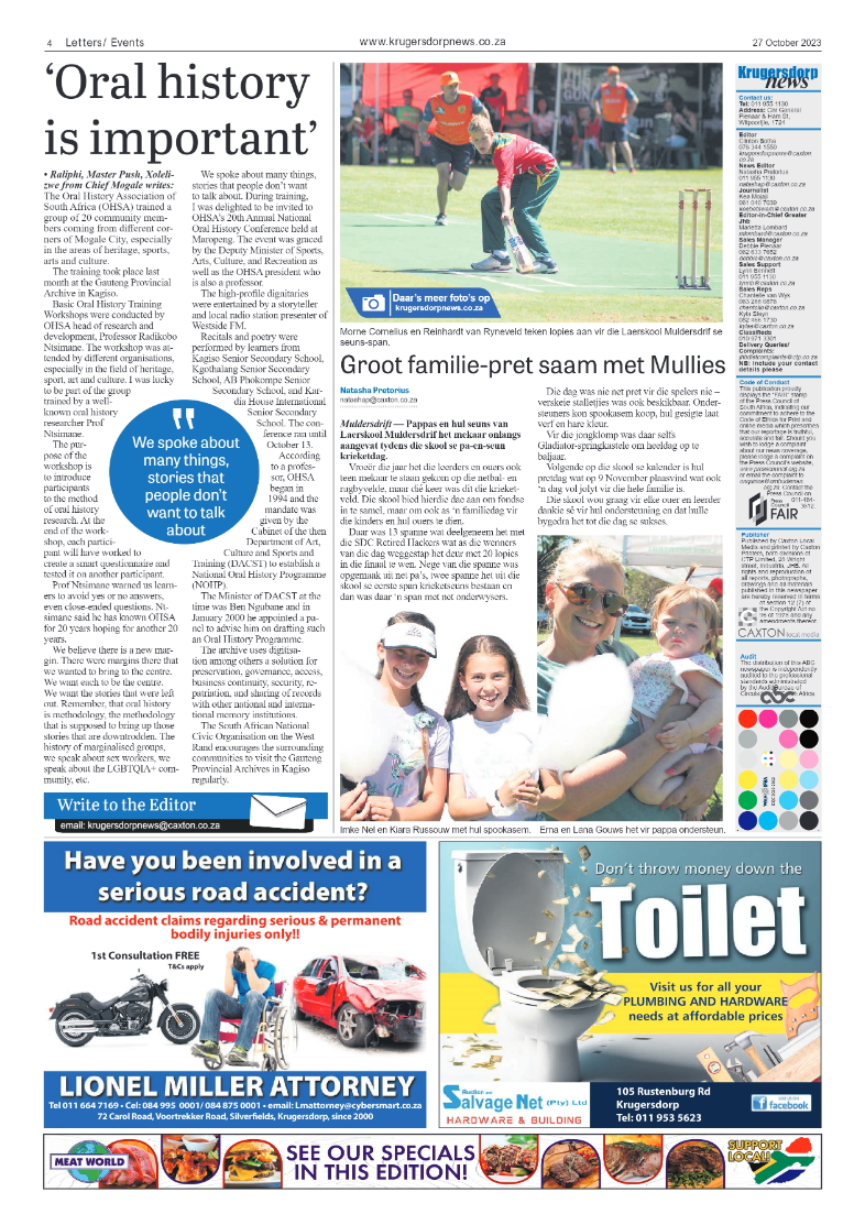 Krugersdorp News 27 October 2023 page 4