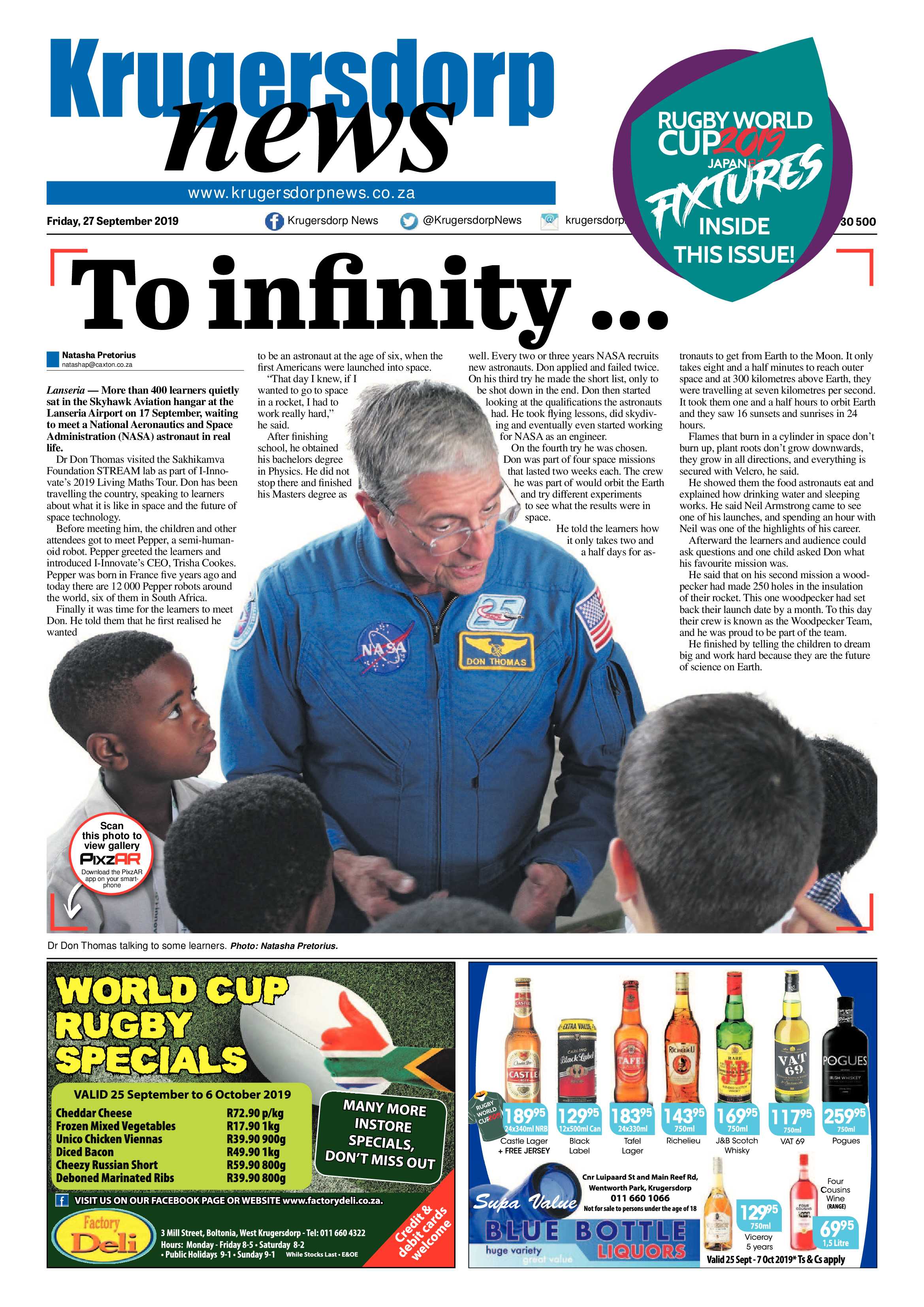 Krugersdorp News 27 September 2019 page 1