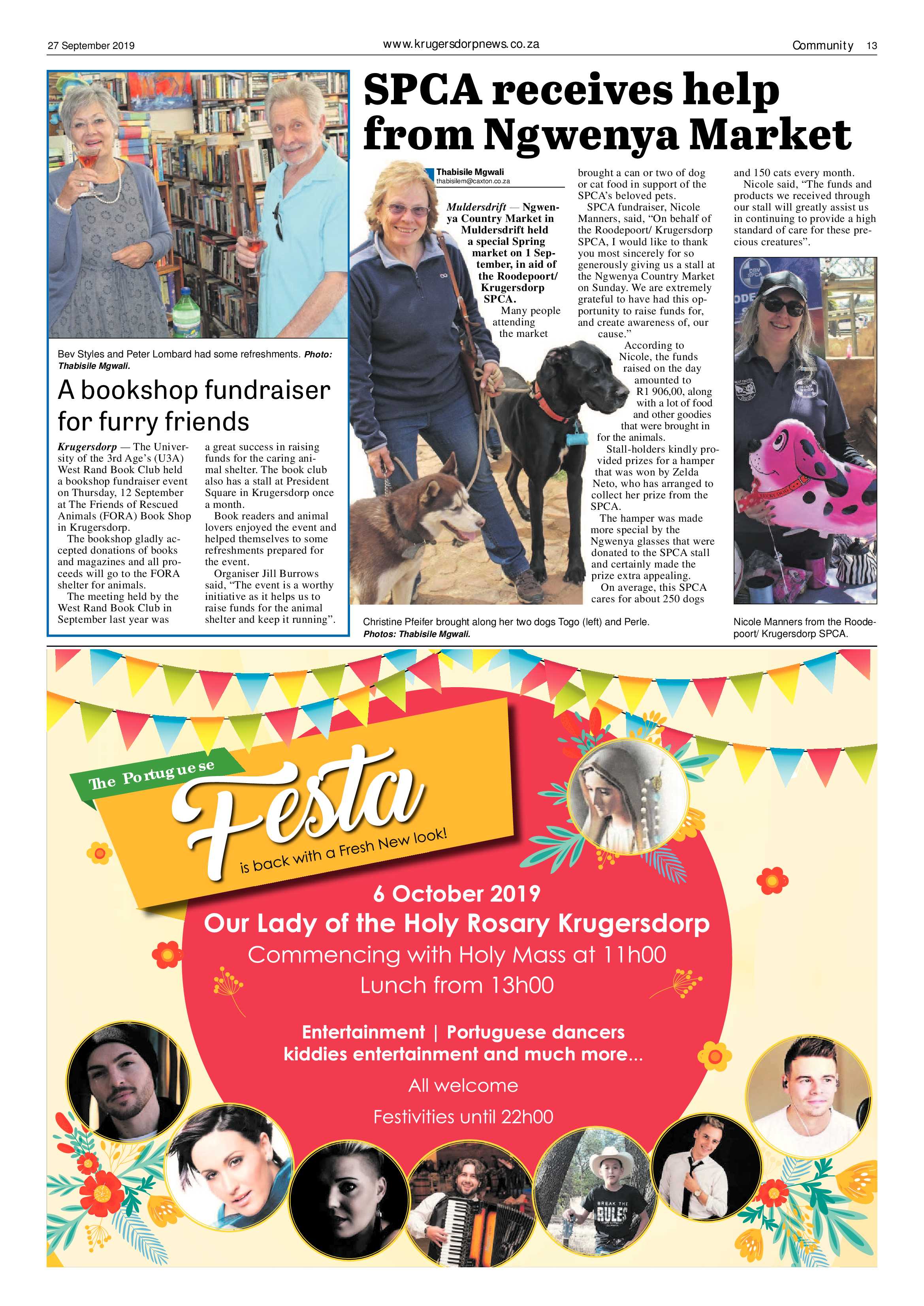 Krugersdorp News 27 September 2019 page 13