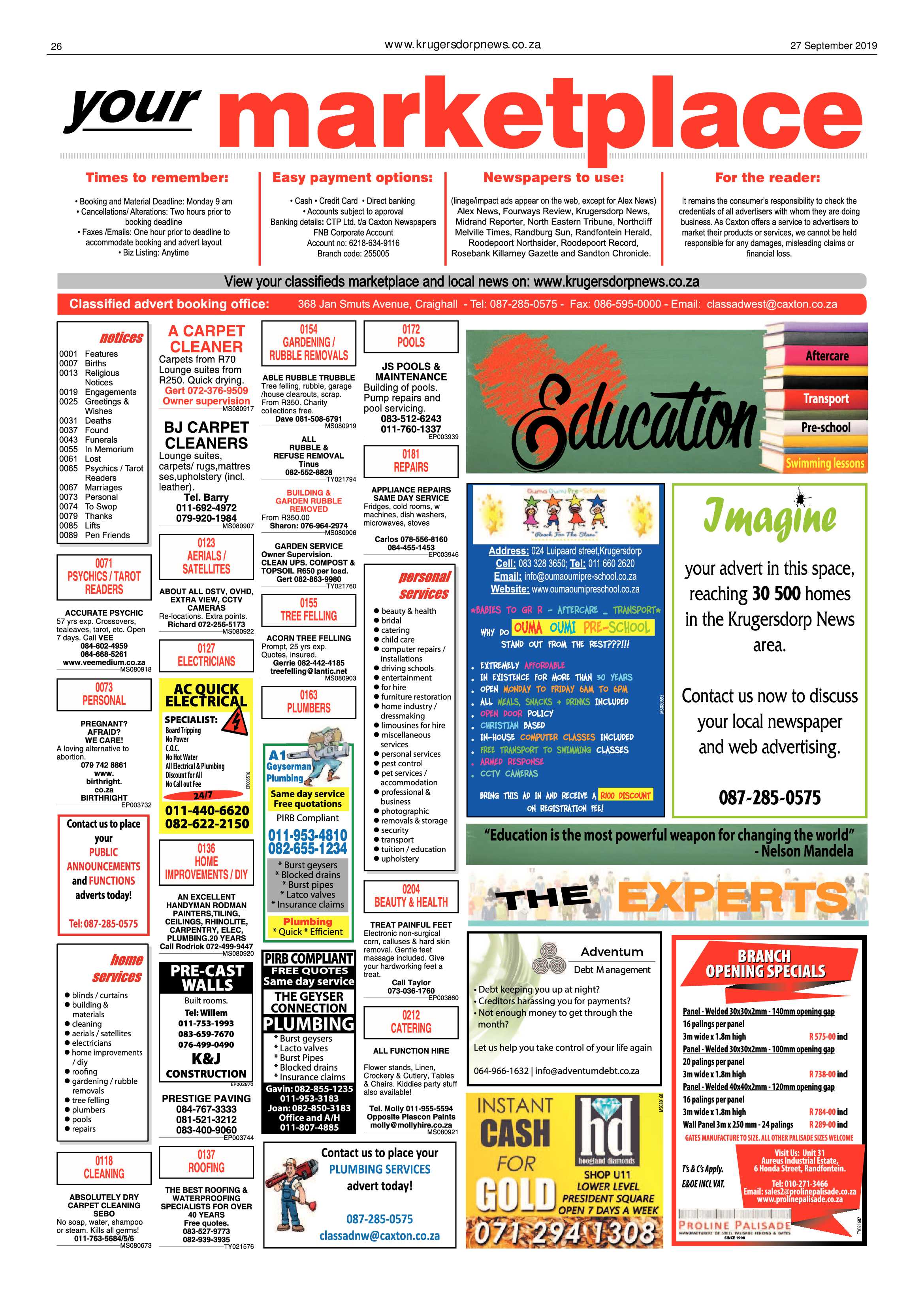 Krugersdorp News 27 September 2019 page 26