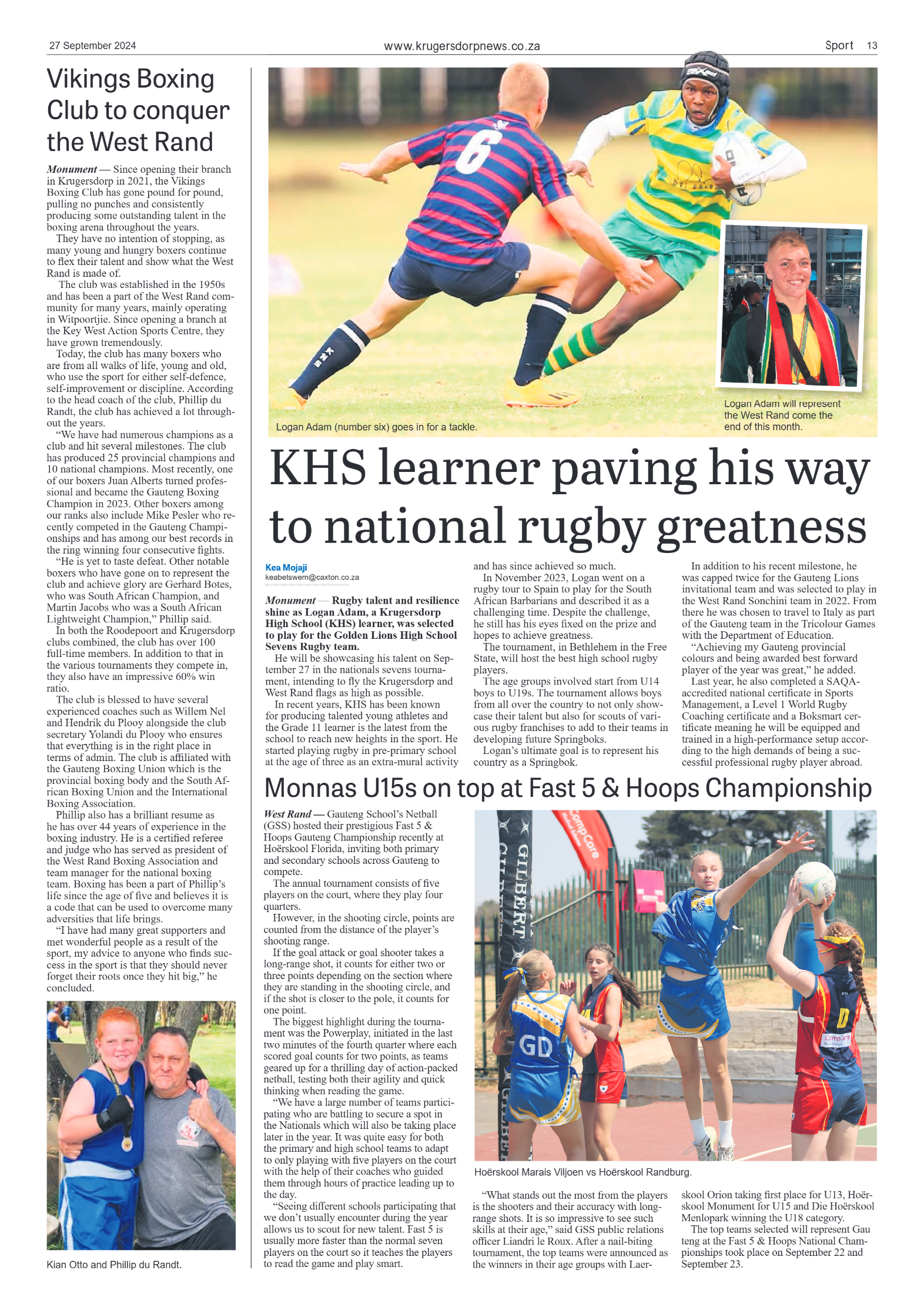 Krugersdorp News 27 September 2024 page 15