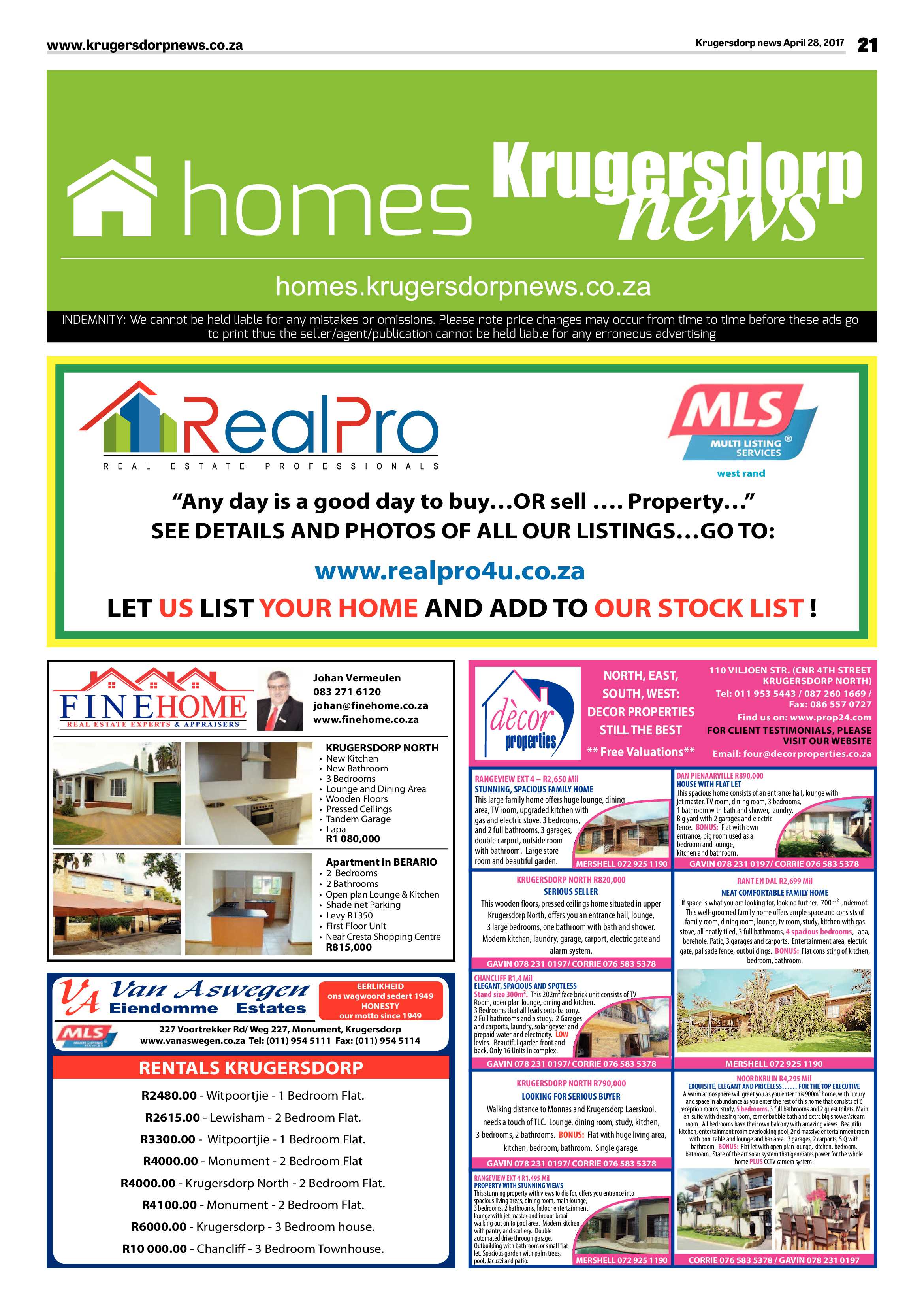 Krugersdorp News 28 April 2017 page 21