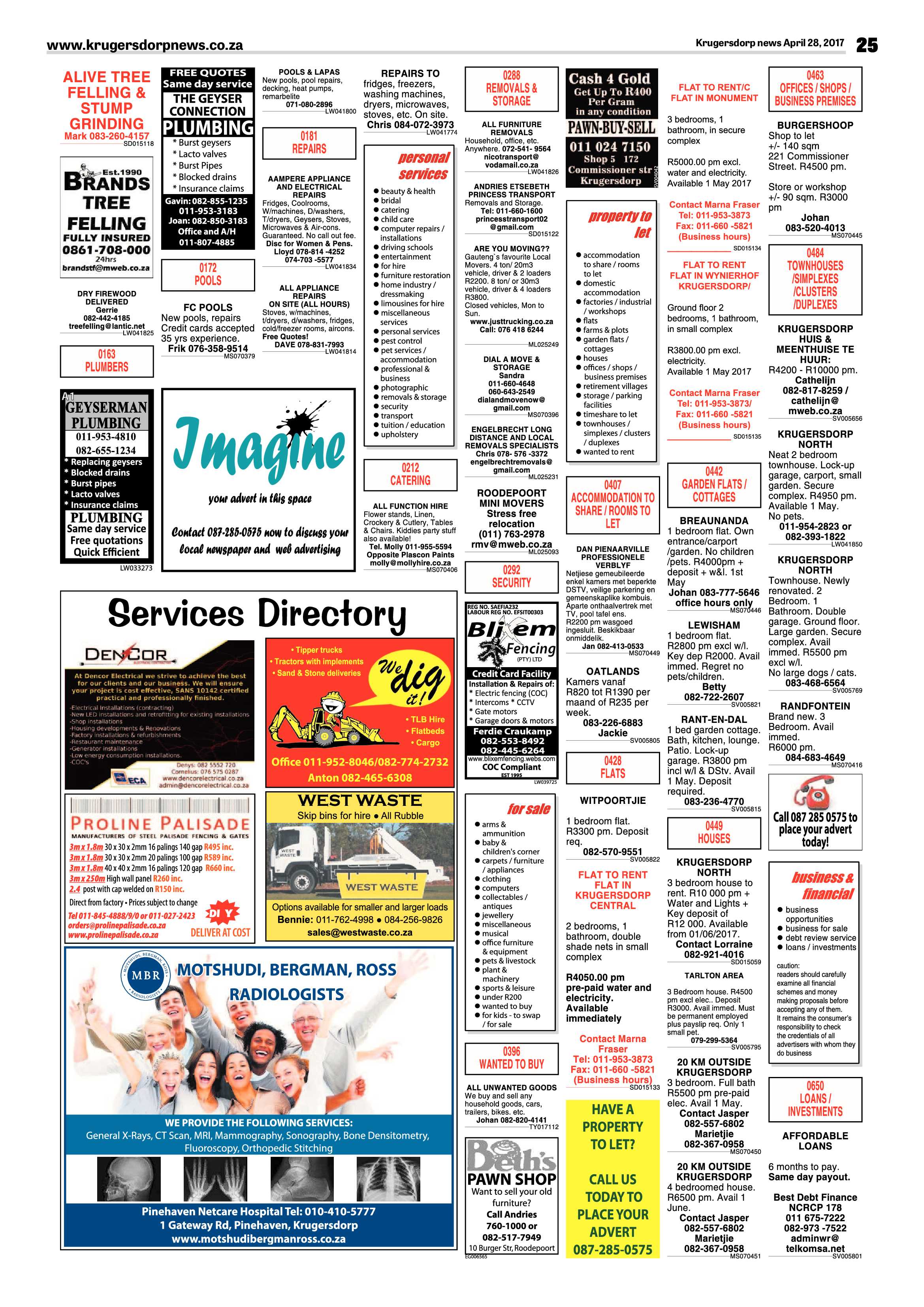 Krugersdorp News 28 April 2017 page 25