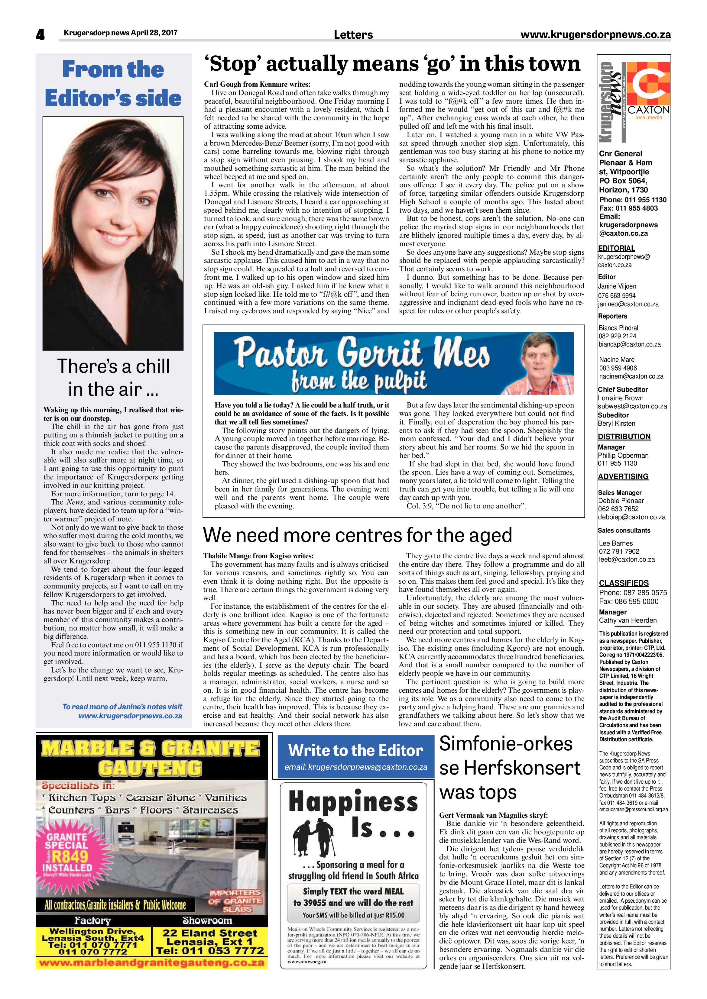 Krugersdorp News 28 April 2017 page 4