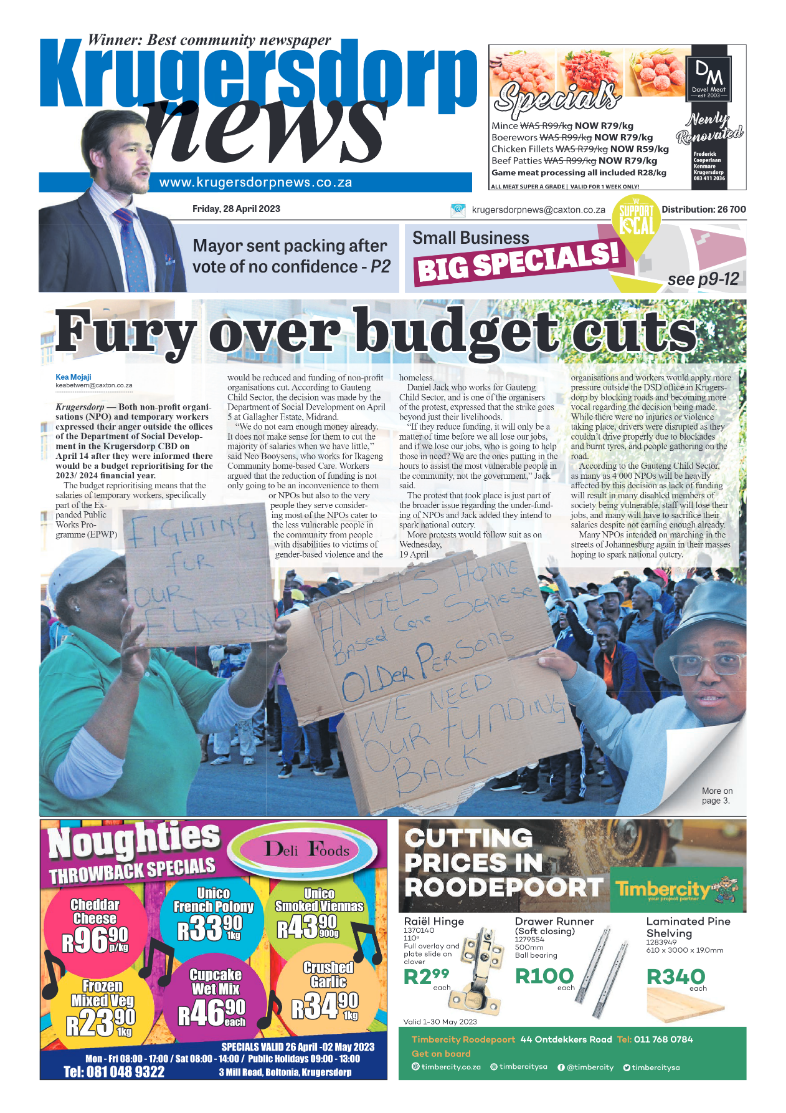 Krugersdorp News 28 April 2023 page 1