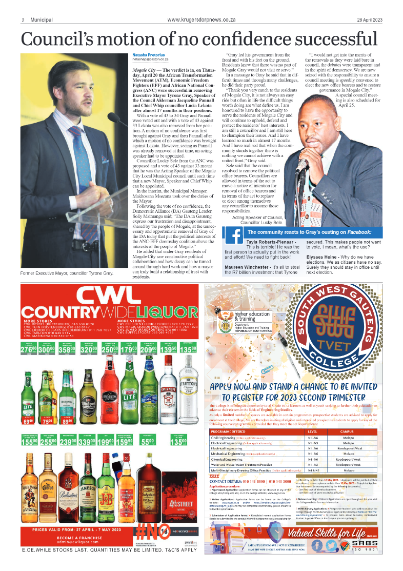 Krugersdorp News 28 April 2023 page 2
