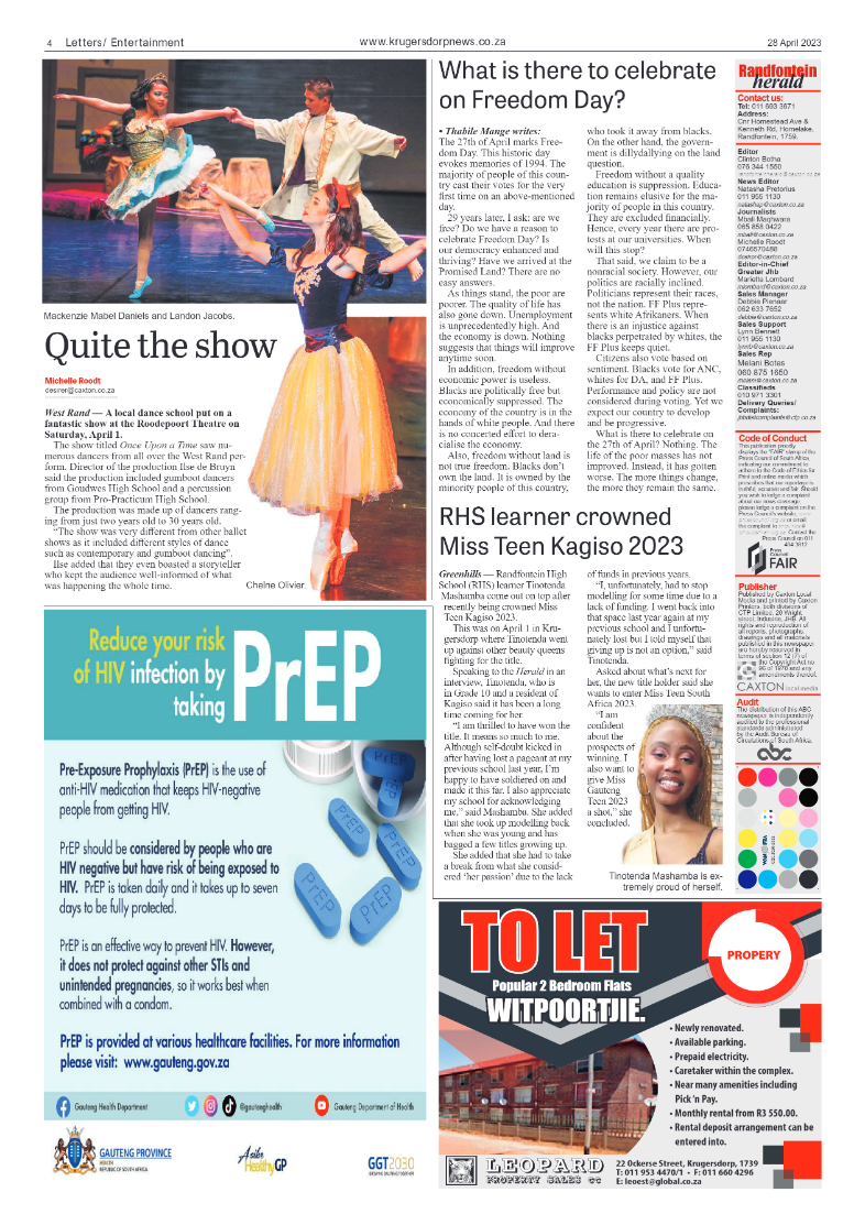 Krugersdorp News 28 April 2023 page 4