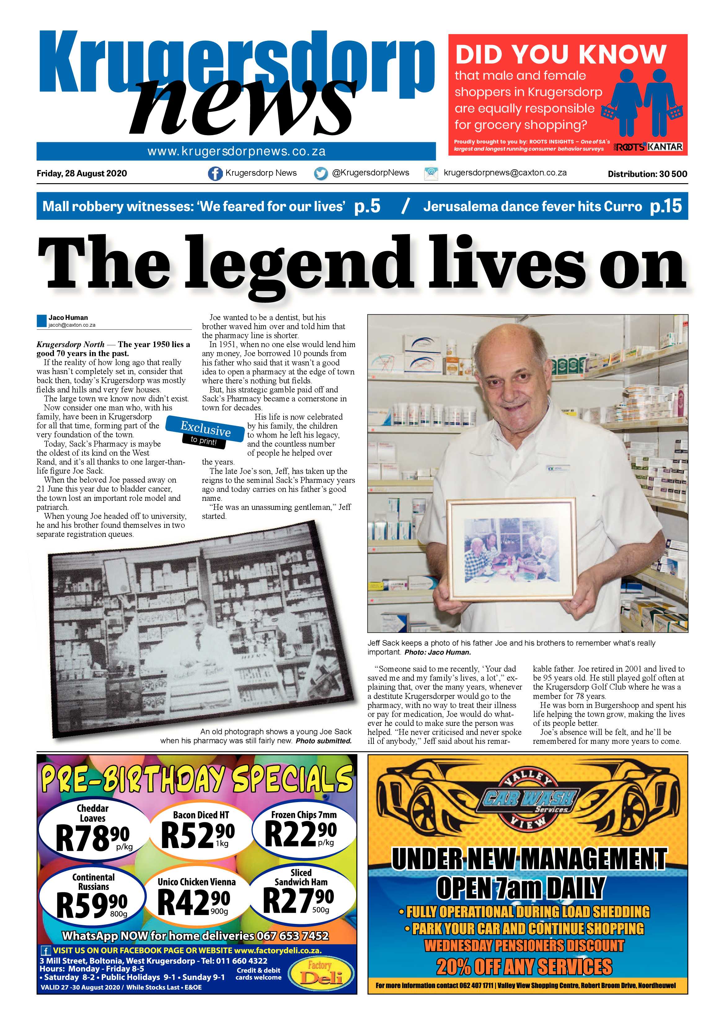 Krugersdorp News 28 August 2020 page 1
