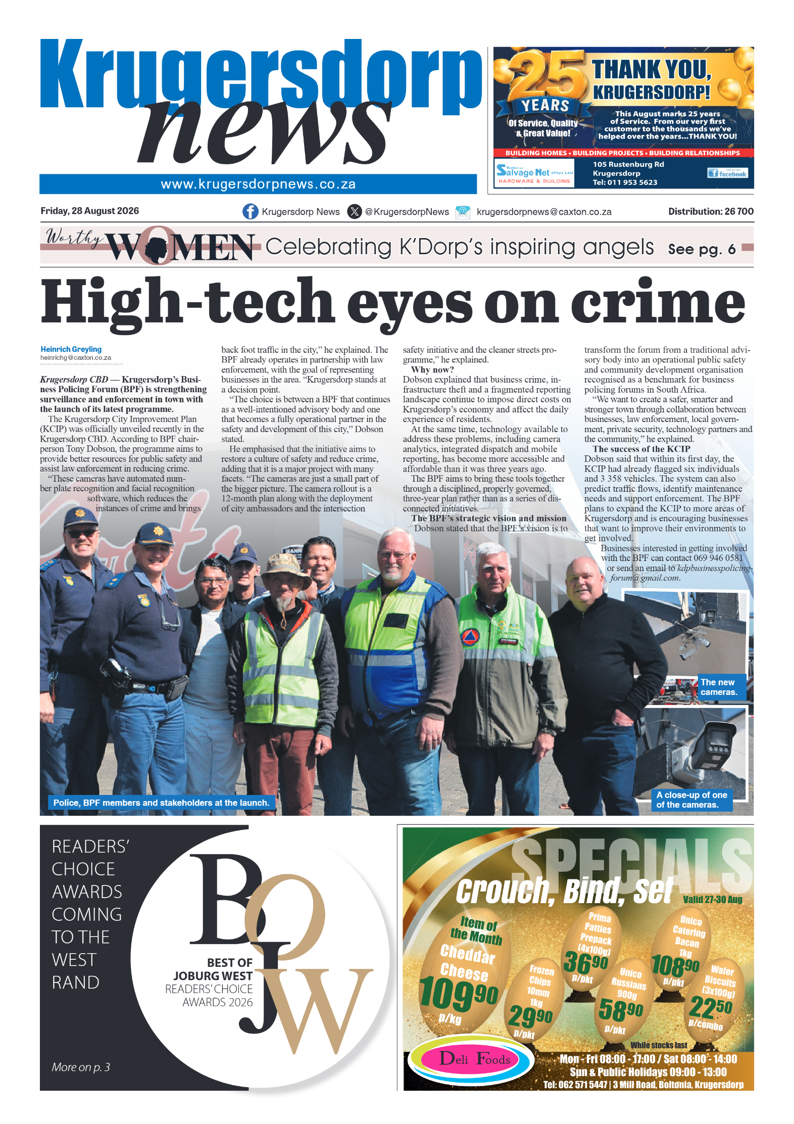 Krugersdorp News 28 August 2026 page 1