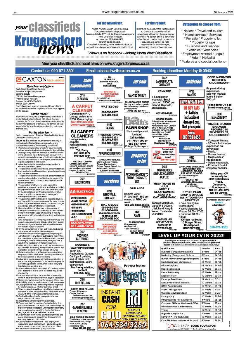 Krugersdorp News 28 January 2022 page 14