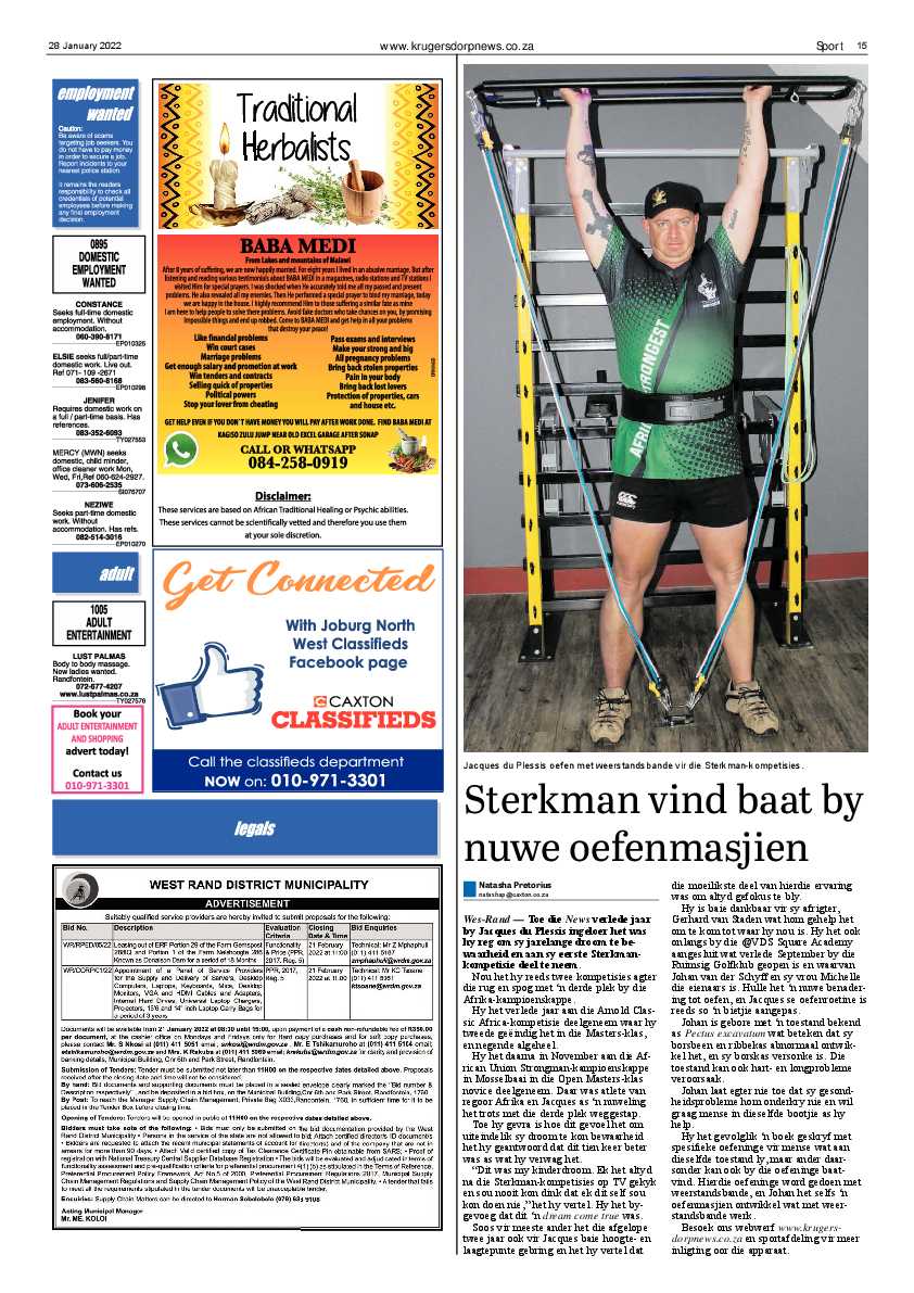 Krugersdorp News 28 January 2022 page 15