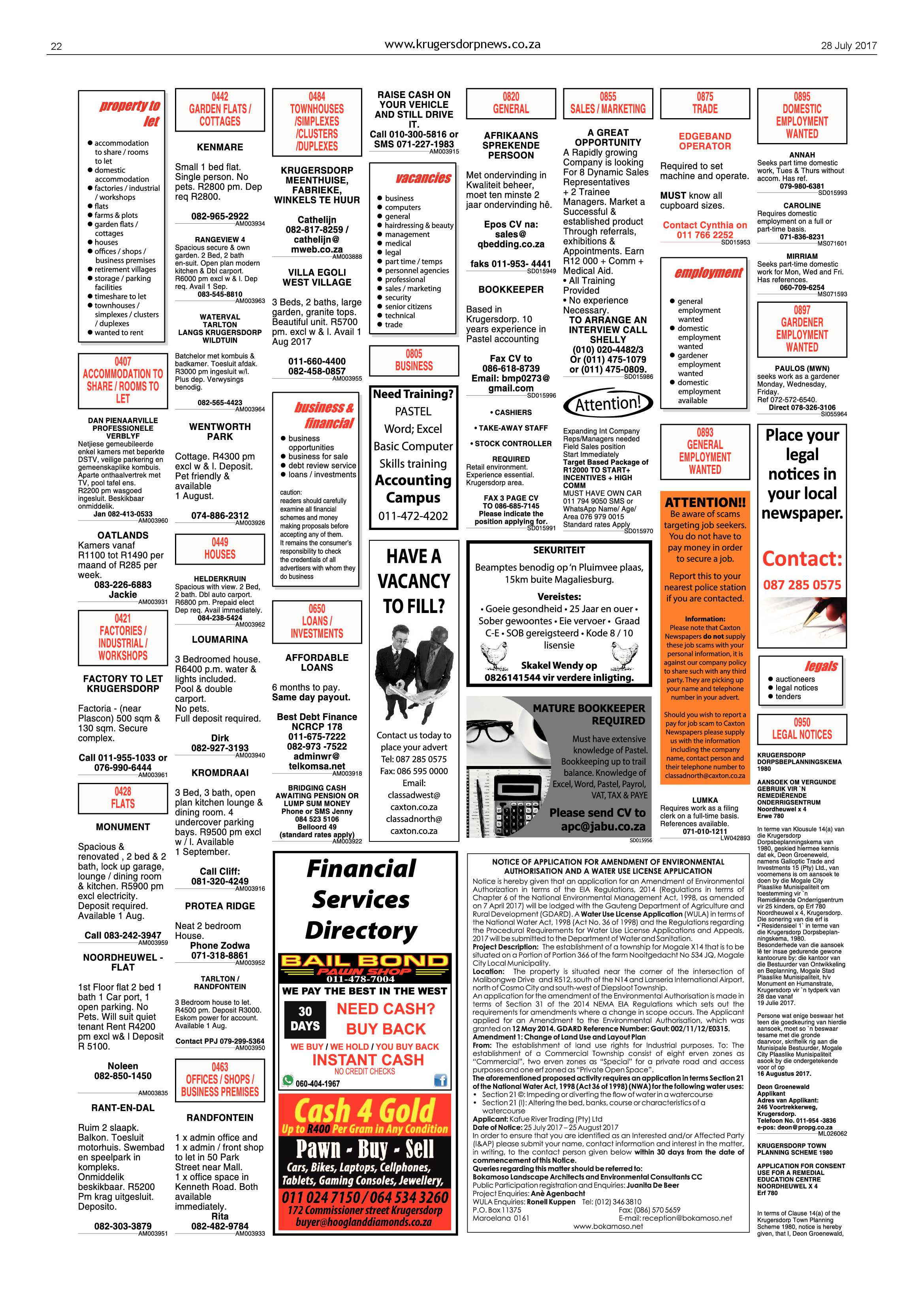 Krugersdorp News 28 July 2017 page 22