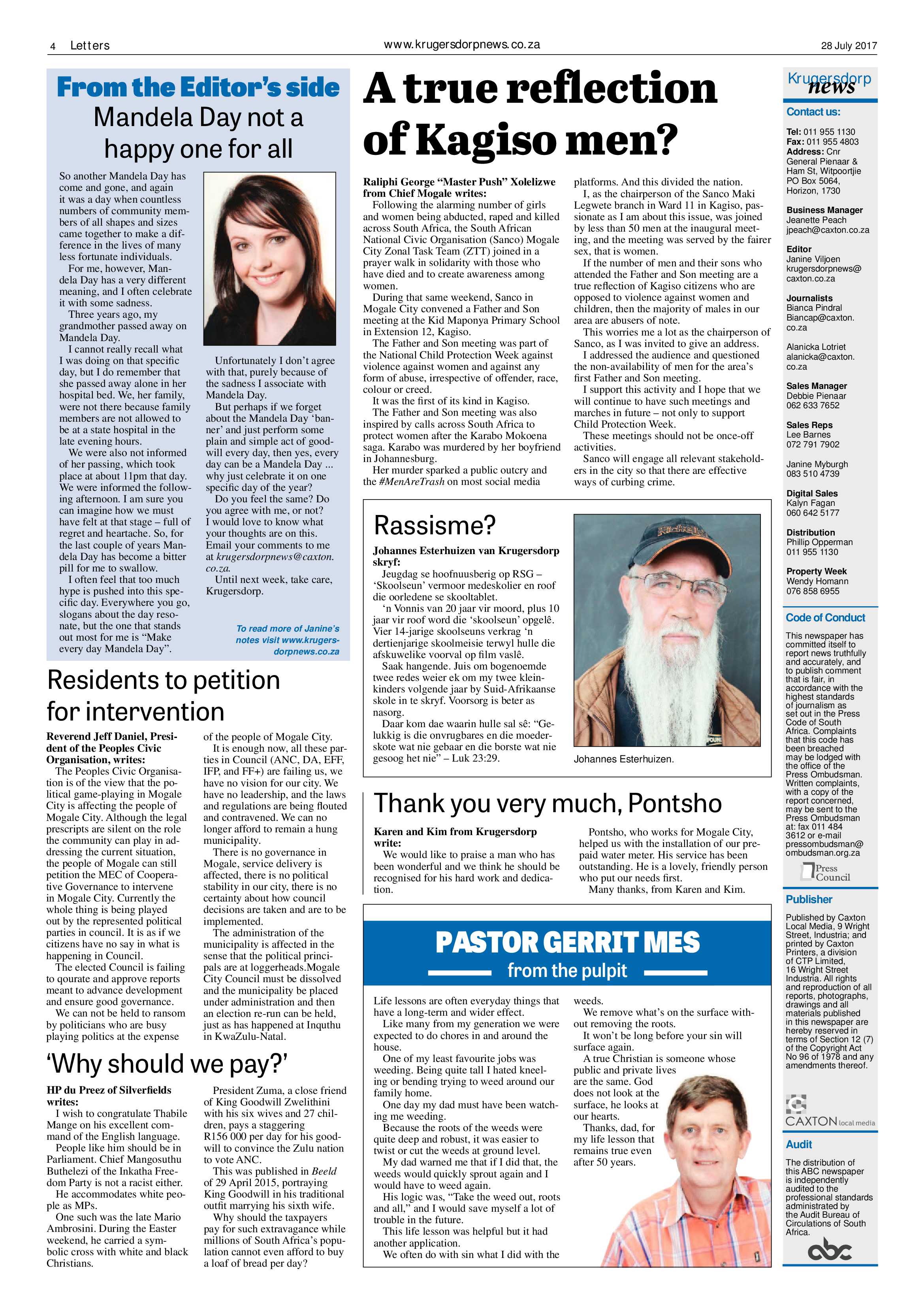 Krugersdorp News 28 July 2017 page 4