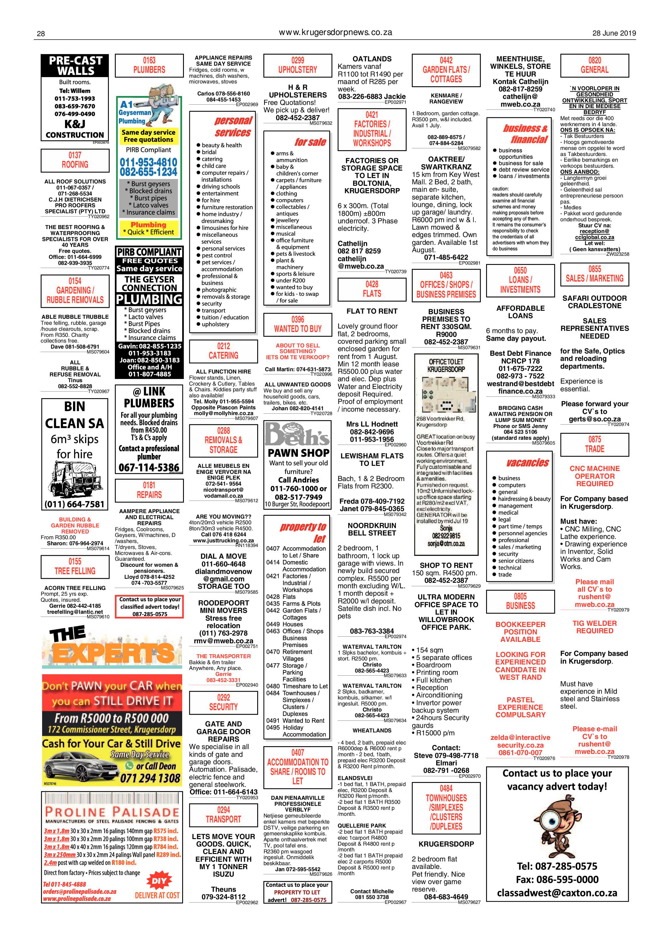 Krugersdorp News 28 June 2019 page 28