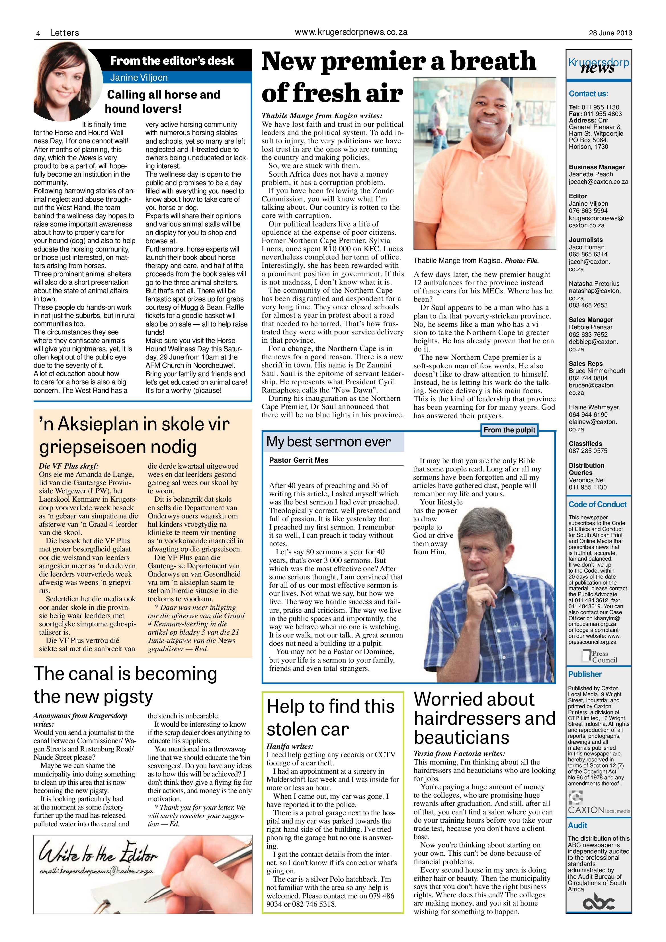 Krugersdorp News 28 June 2019 page 4