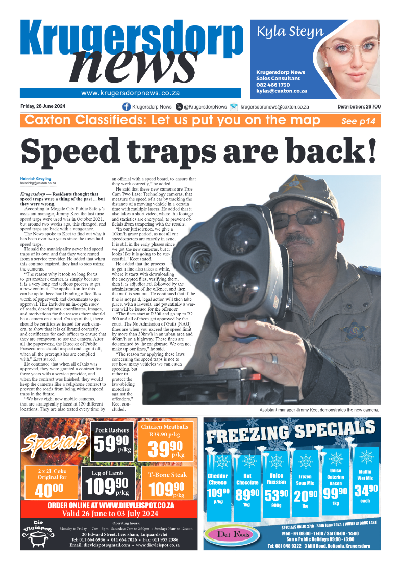 Krugersdorp News 28 June 2024 page 1
