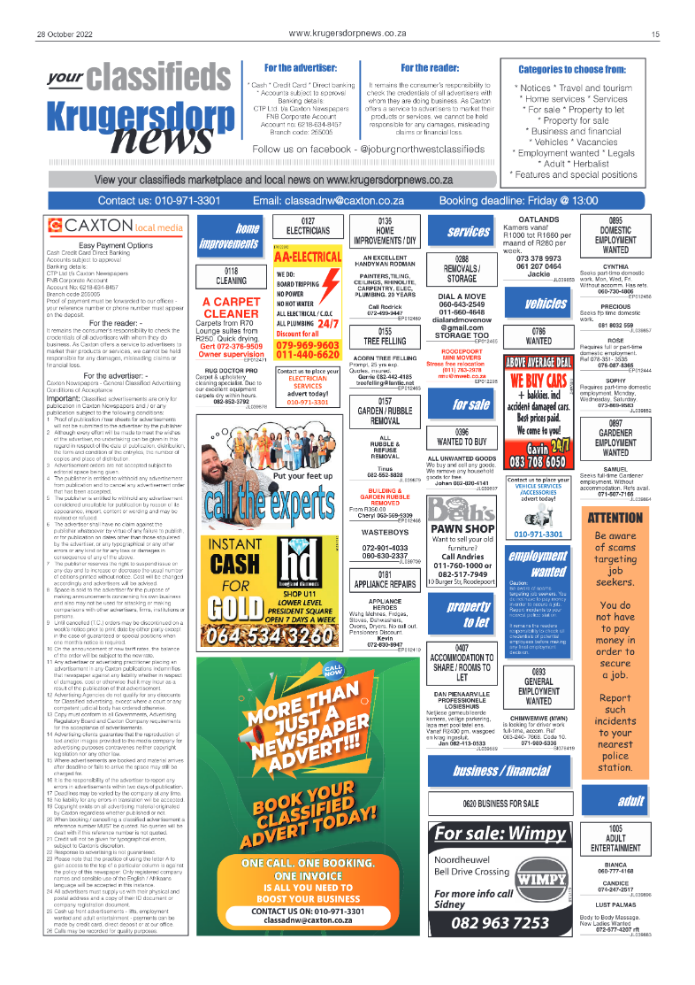 Krugersdorp News 28 October 2022 page 15