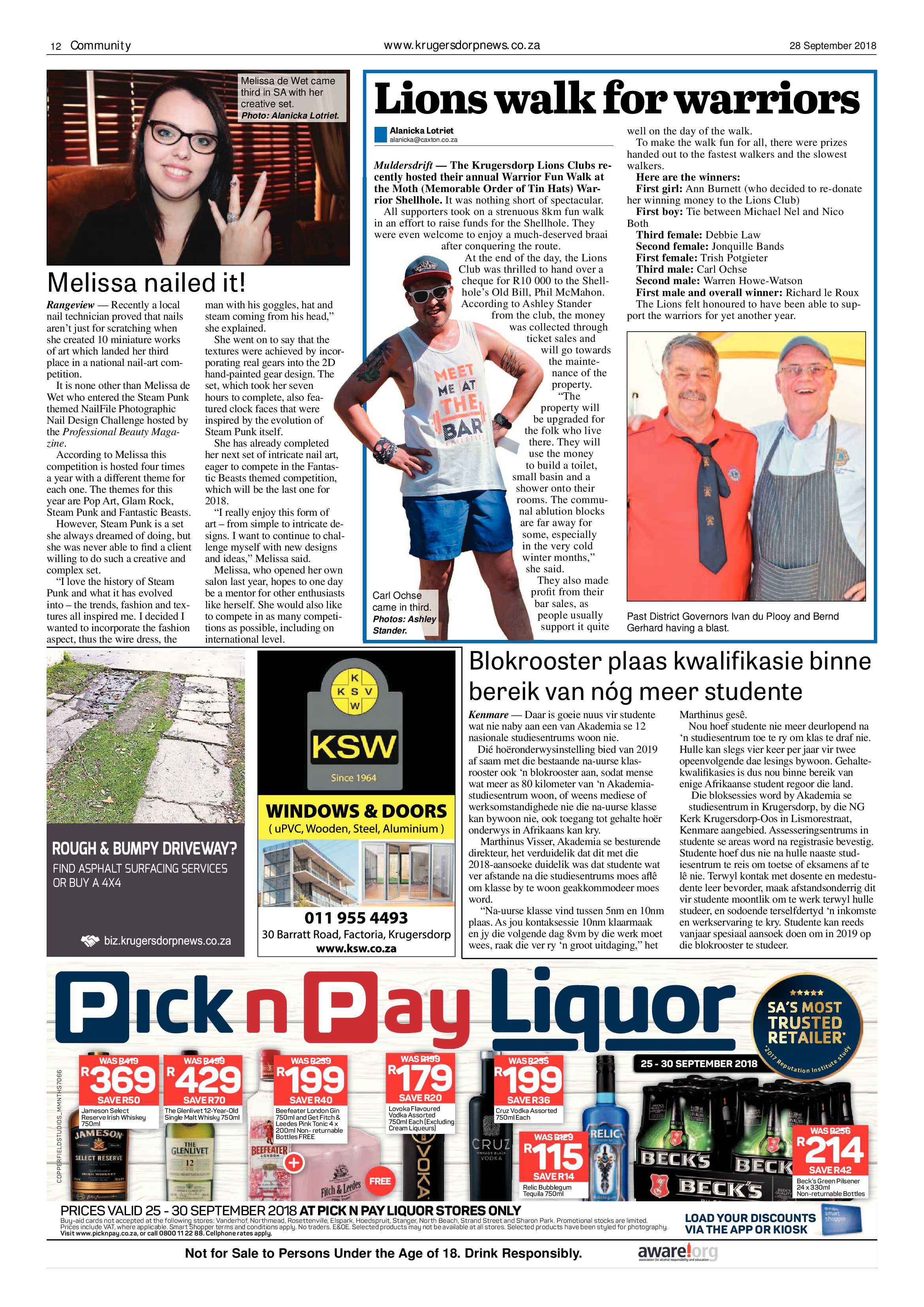 Krugersdorp News 28 September 2018 page 12