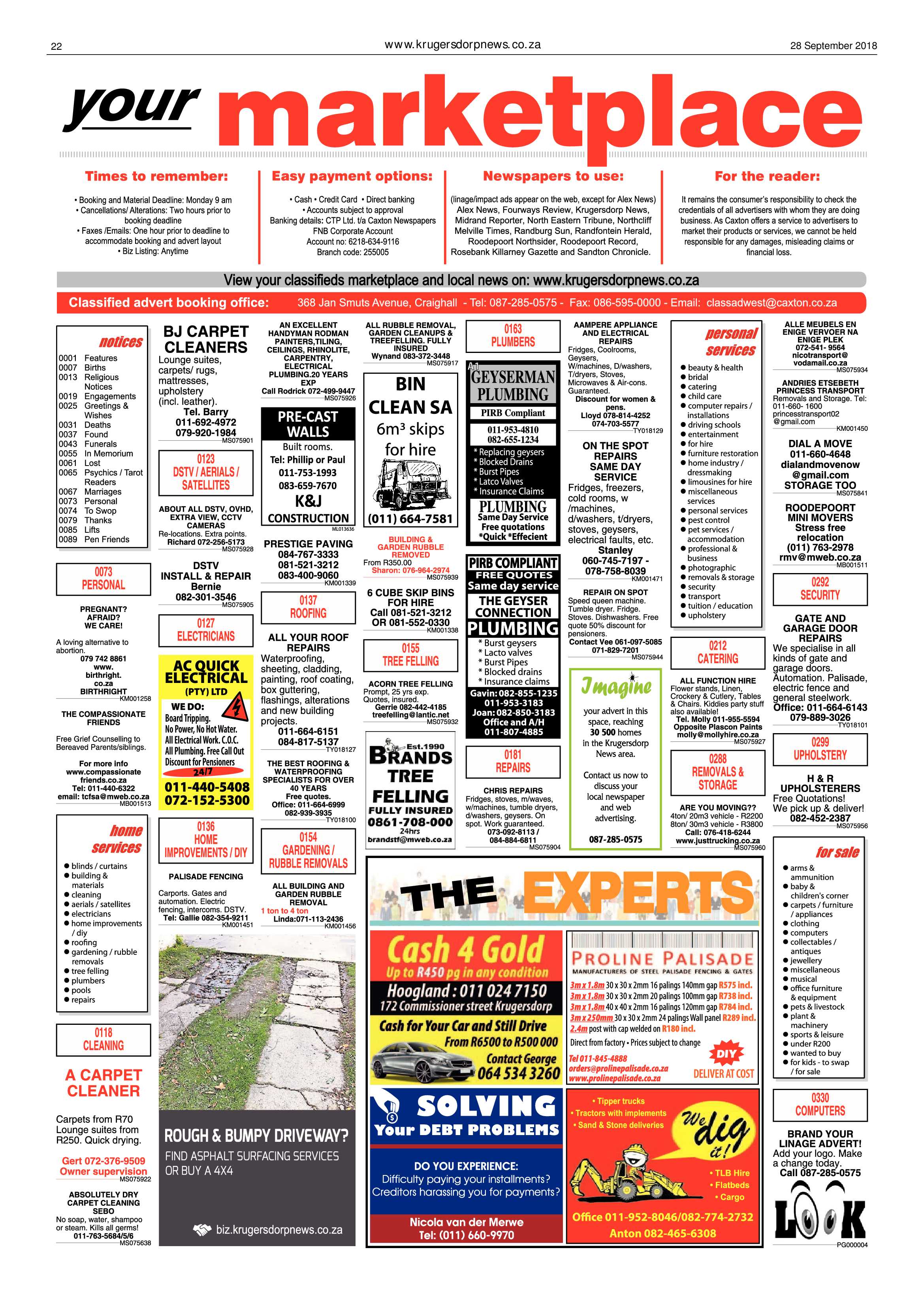 Krugersdorp News 28 September 2018 page 22