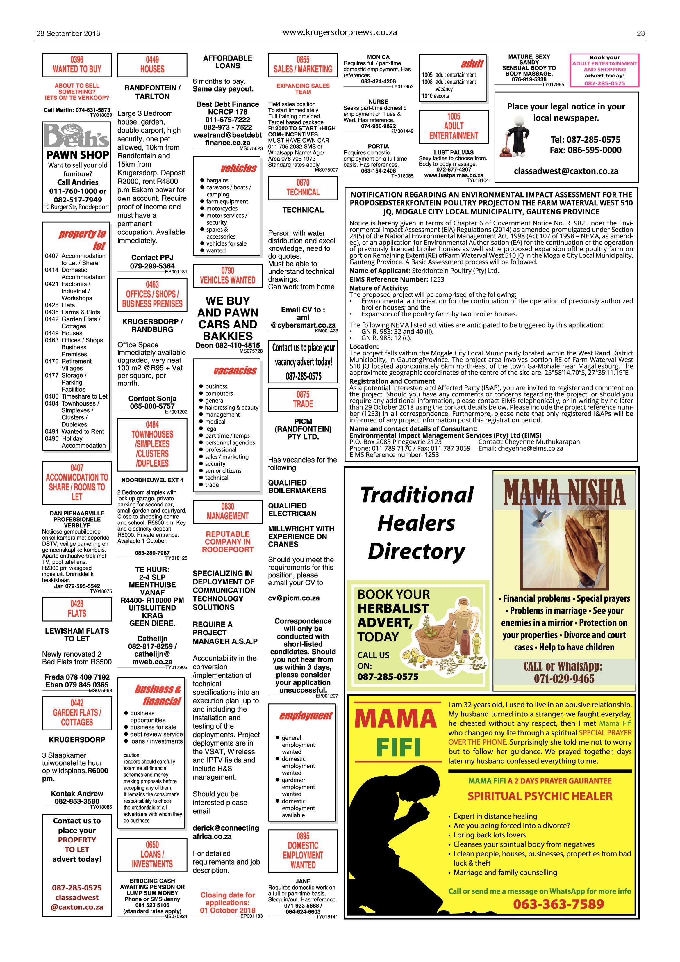 Krugersdorp News 28 September 2018 page 23