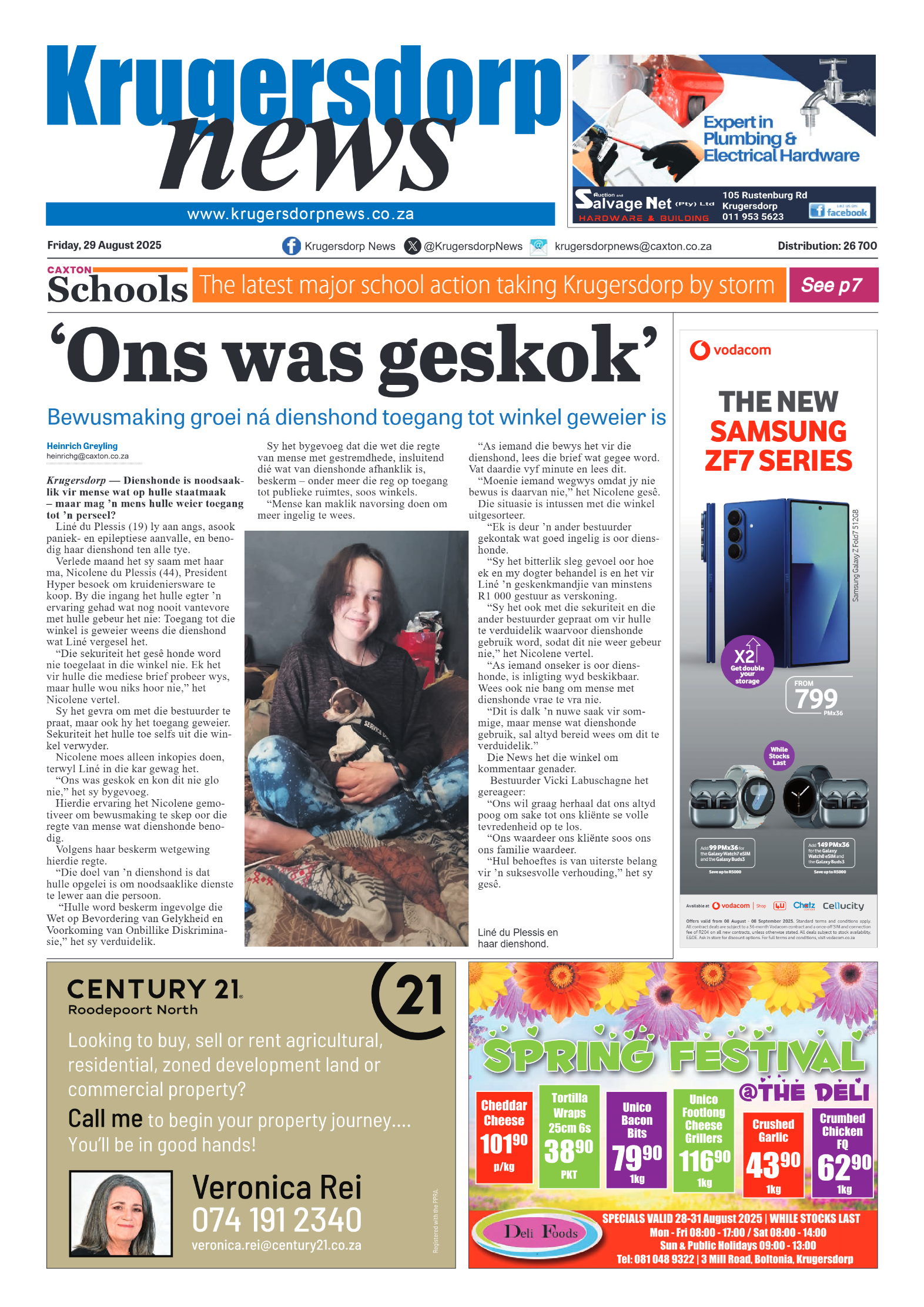 Krugersdorp News 29 August 2025 page 1