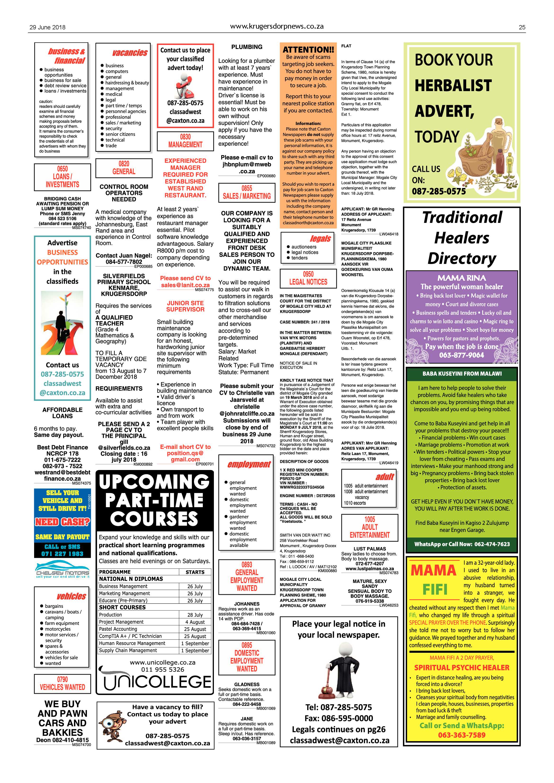 Krugersdorp News 29 June 2018 page 25