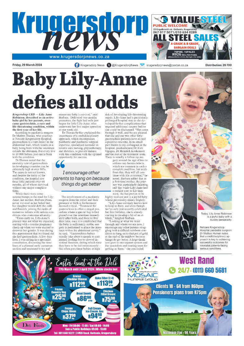 Krugersdorp News 29 March 2024 page 1