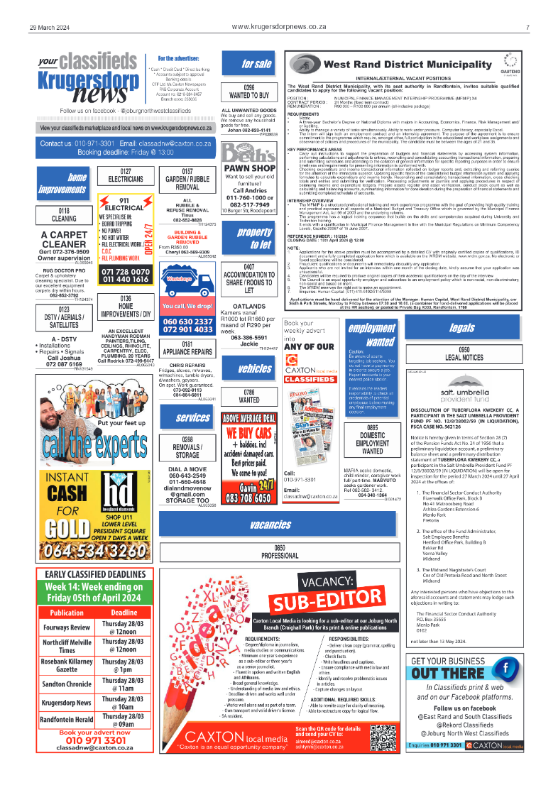 Krugersdorp News 29 March 2024 page 7