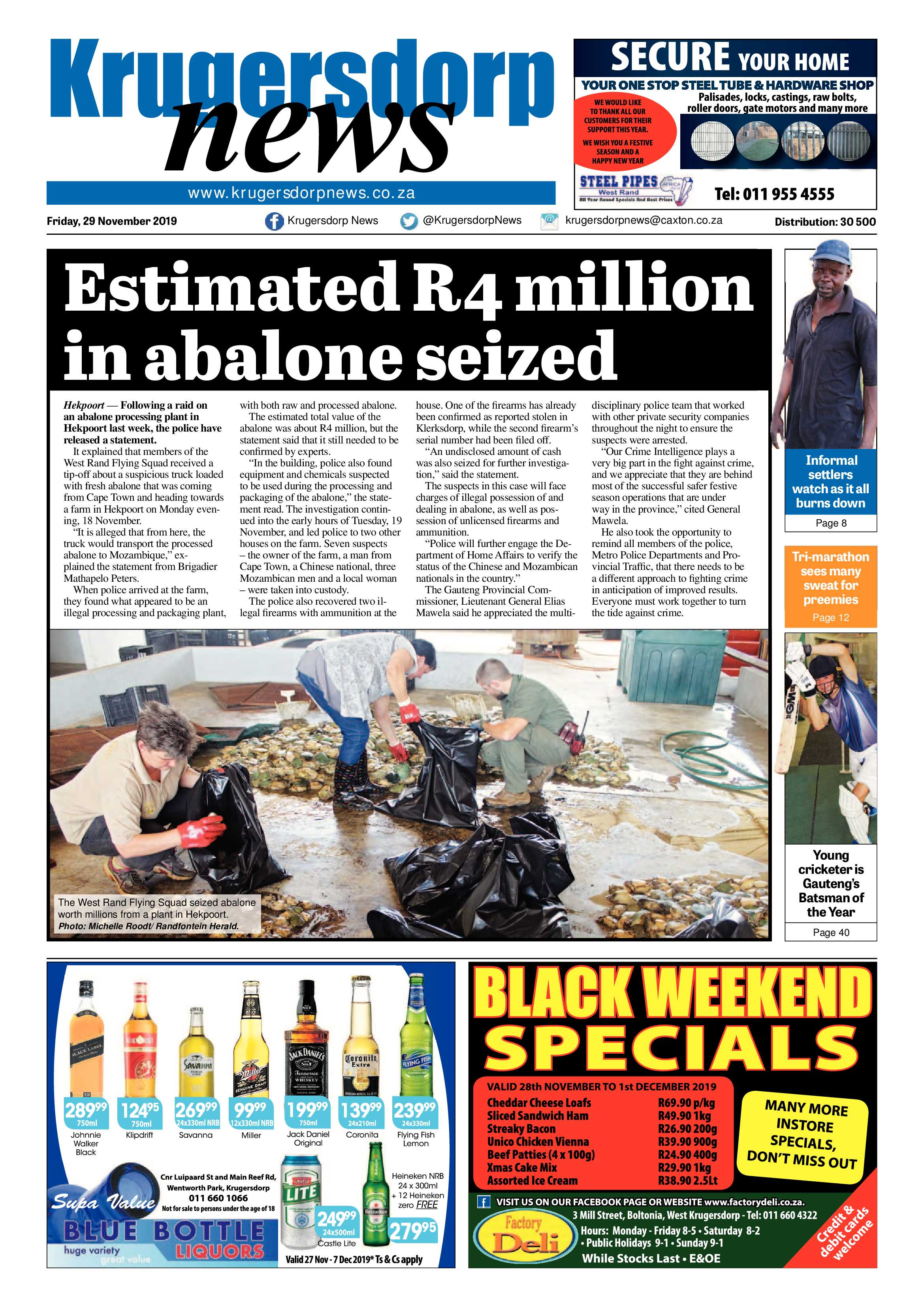 Krugersdorp News 29 November 2019 page 1