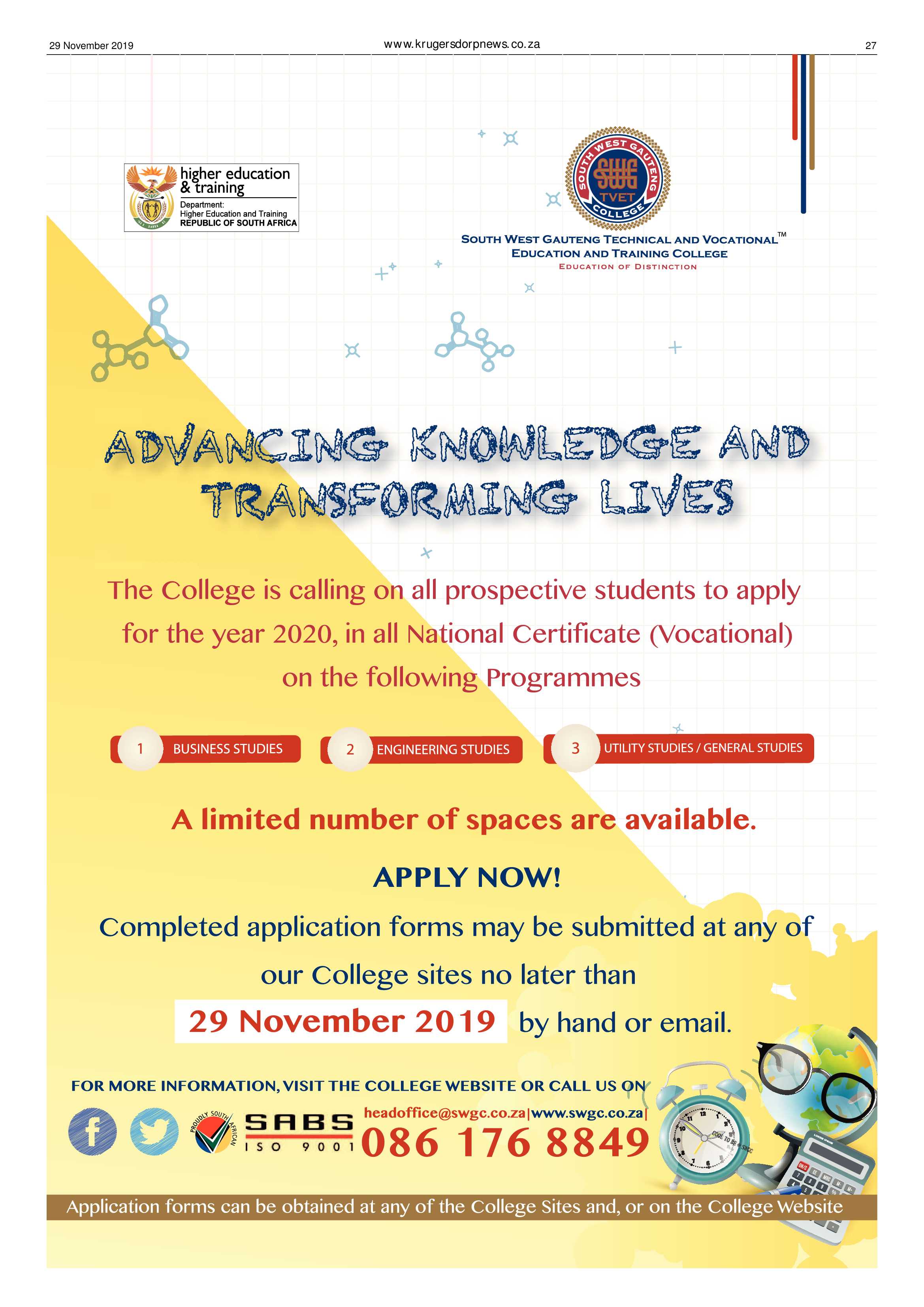 Krugersdorp News 29 November 2019 page 27