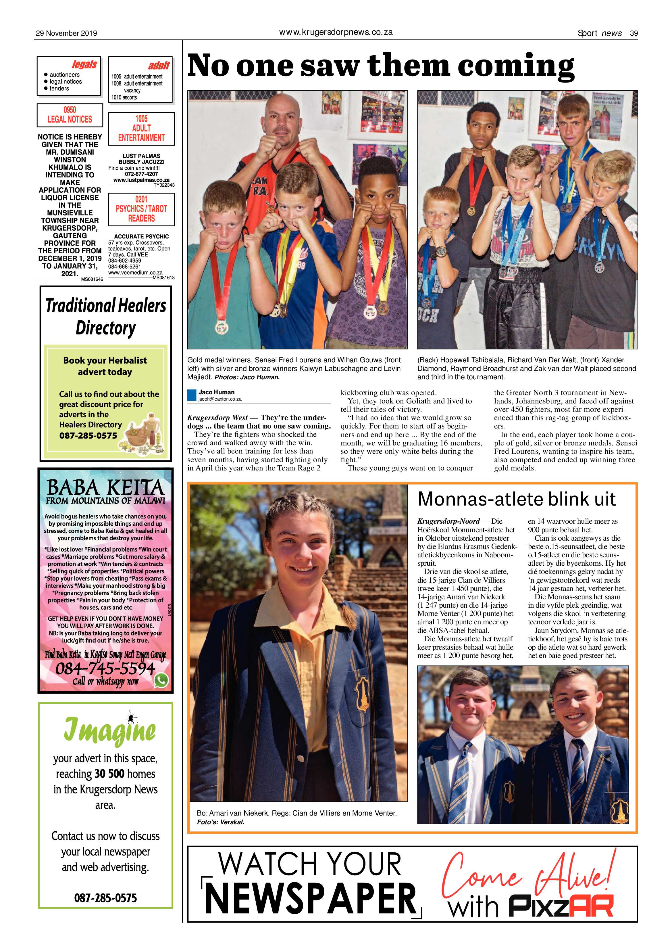 Krugersdorp News 29 November 2019 page 39
