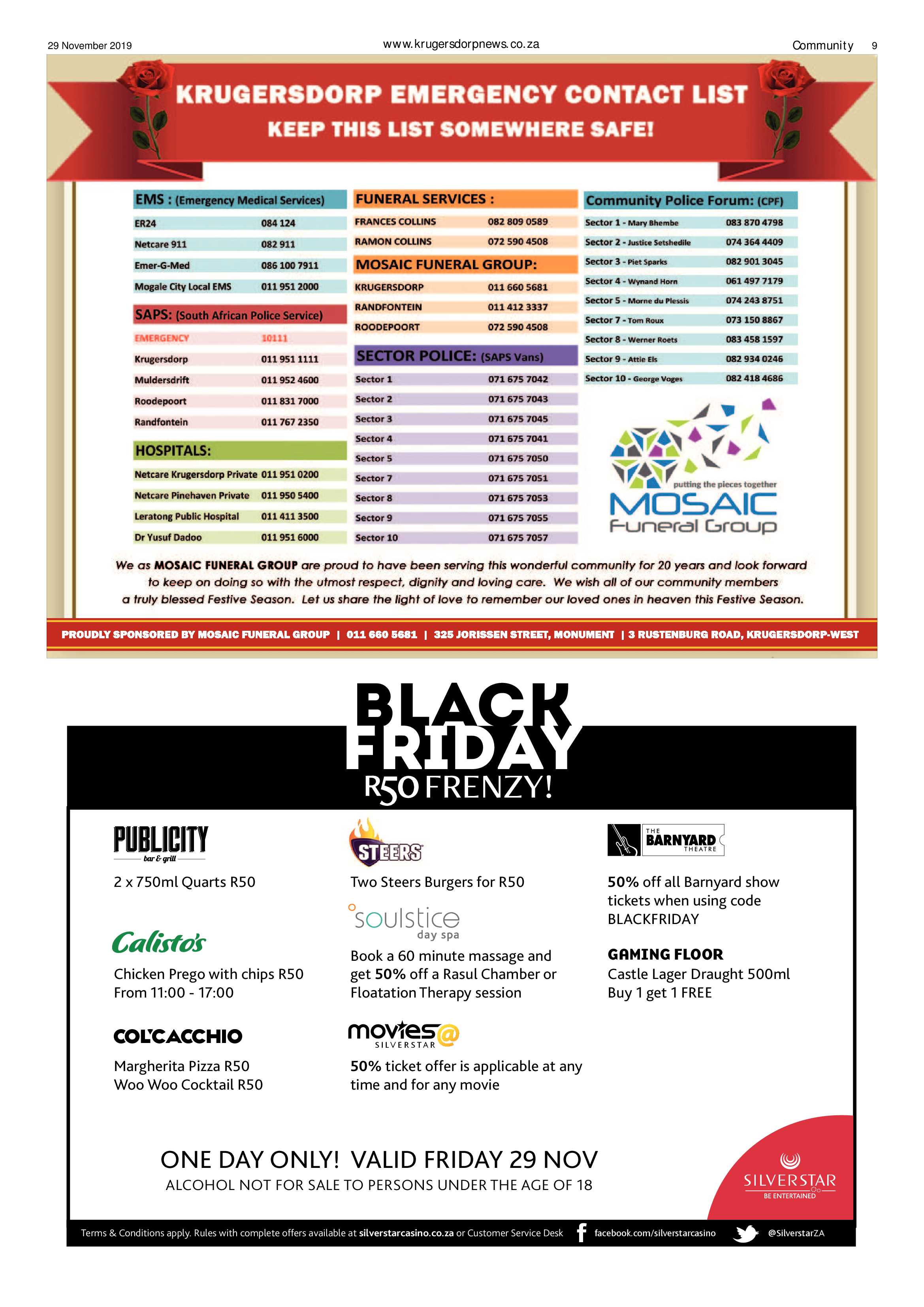 Krugersdorp News 29 November 2019 page 9