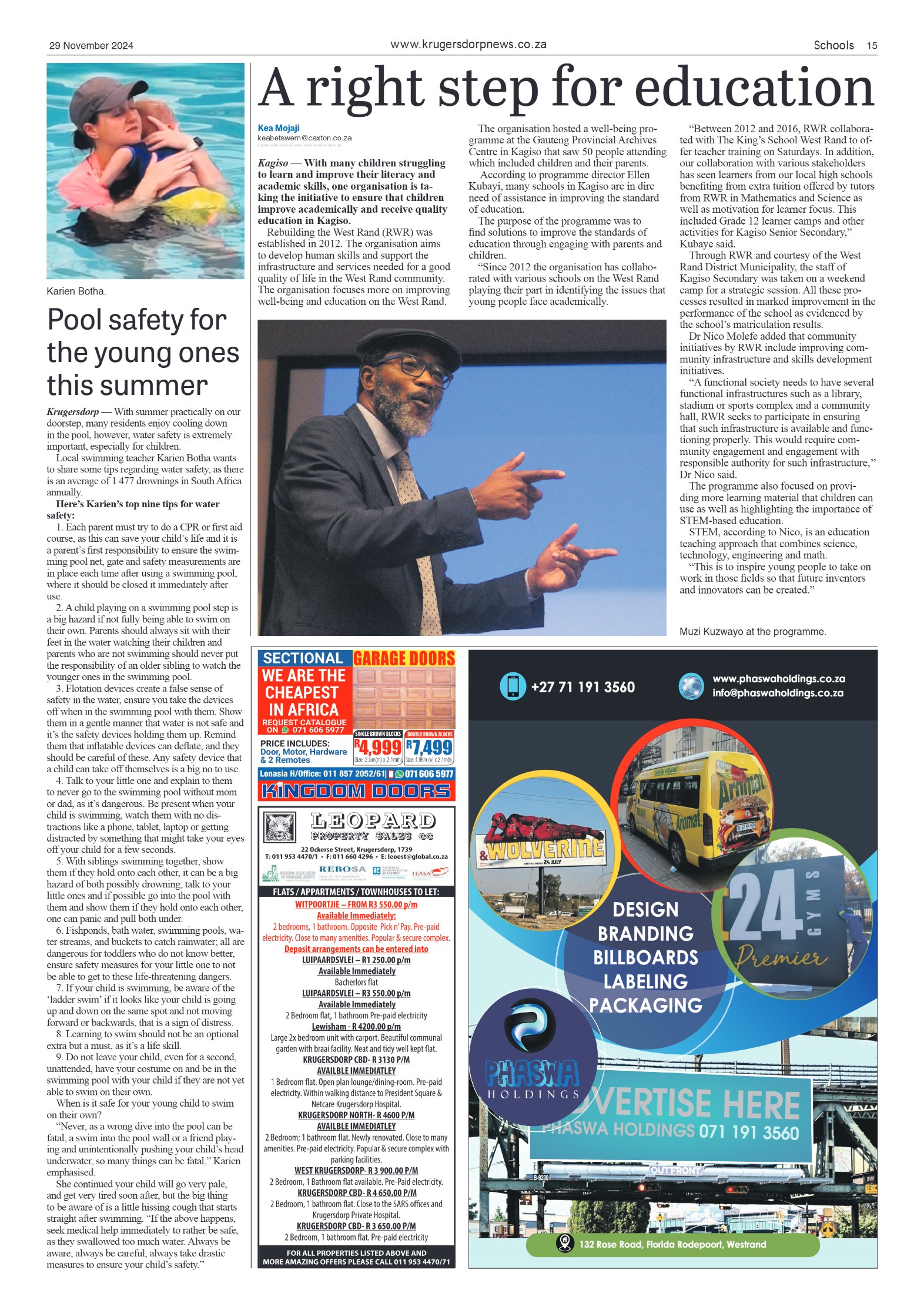Krugersdorp News 29 November 2024 page 15