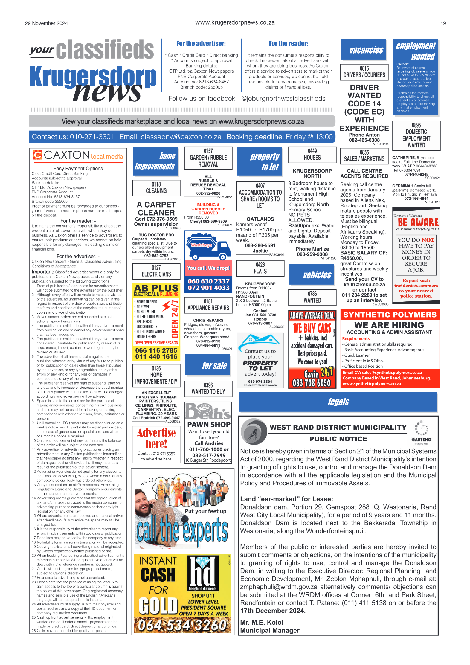 Krugersdorp News 29 November 2024 page 19