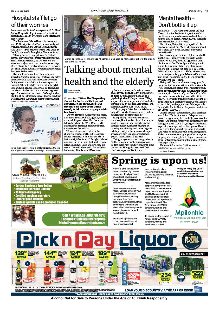 Krugersdorp News 29 October 2021 page 15