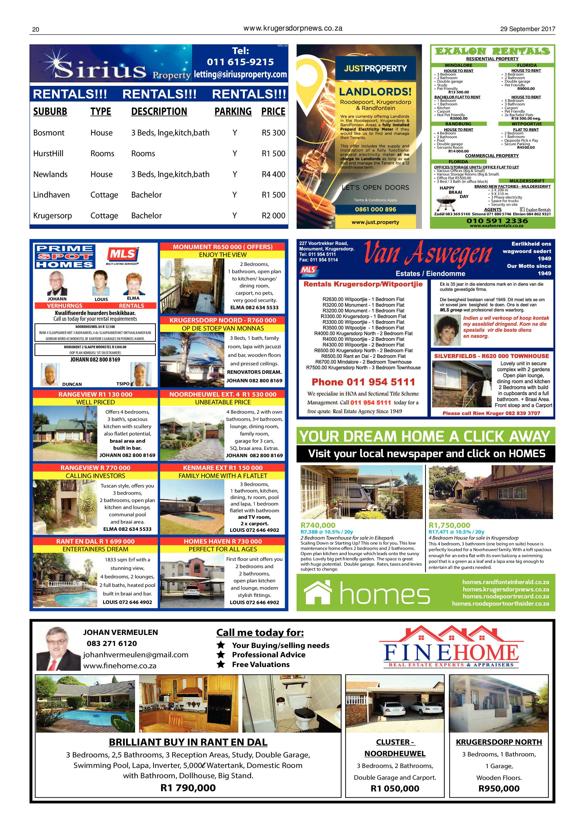 Krugersdorp News 29 September 2017 page 20