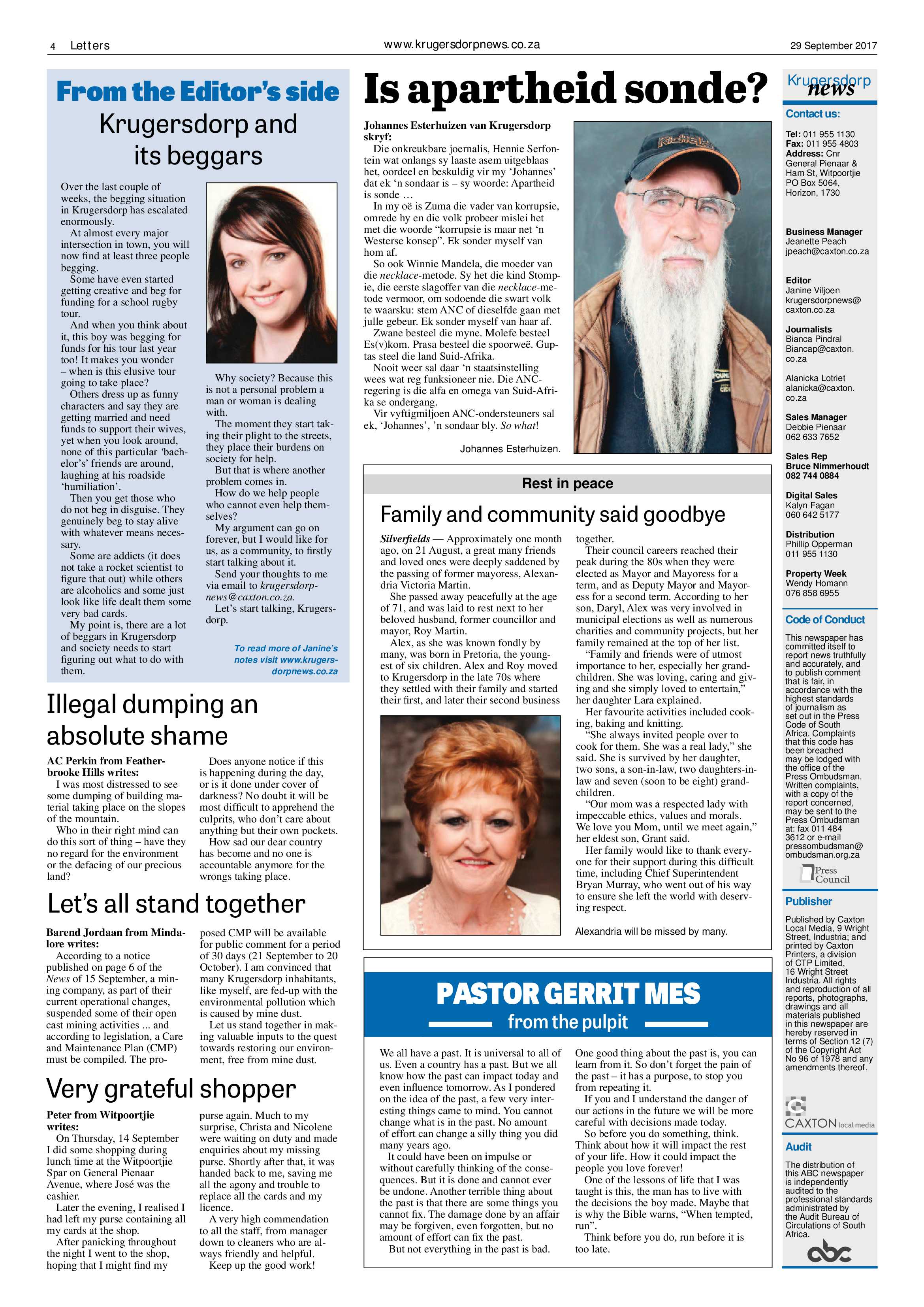 Krugersdorp News 29 September 2017 page 4