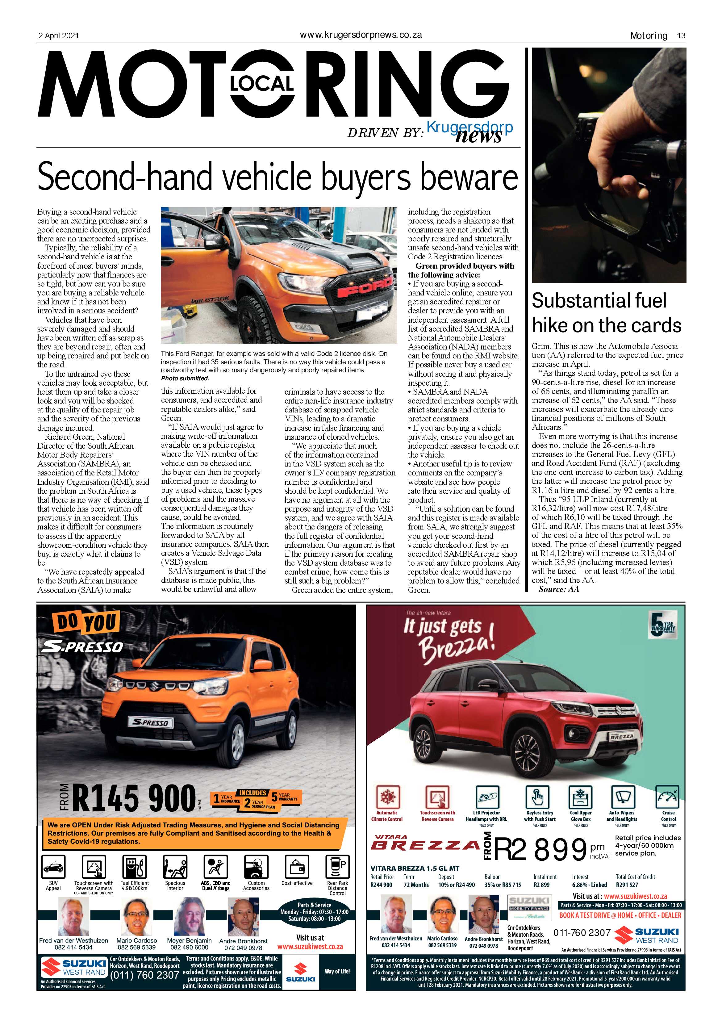 Krugersdorp News 2 April 2021 page 13
