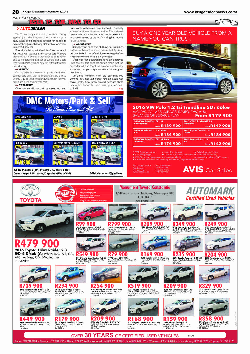 Krugersdorp News 2 December 2016 page 20