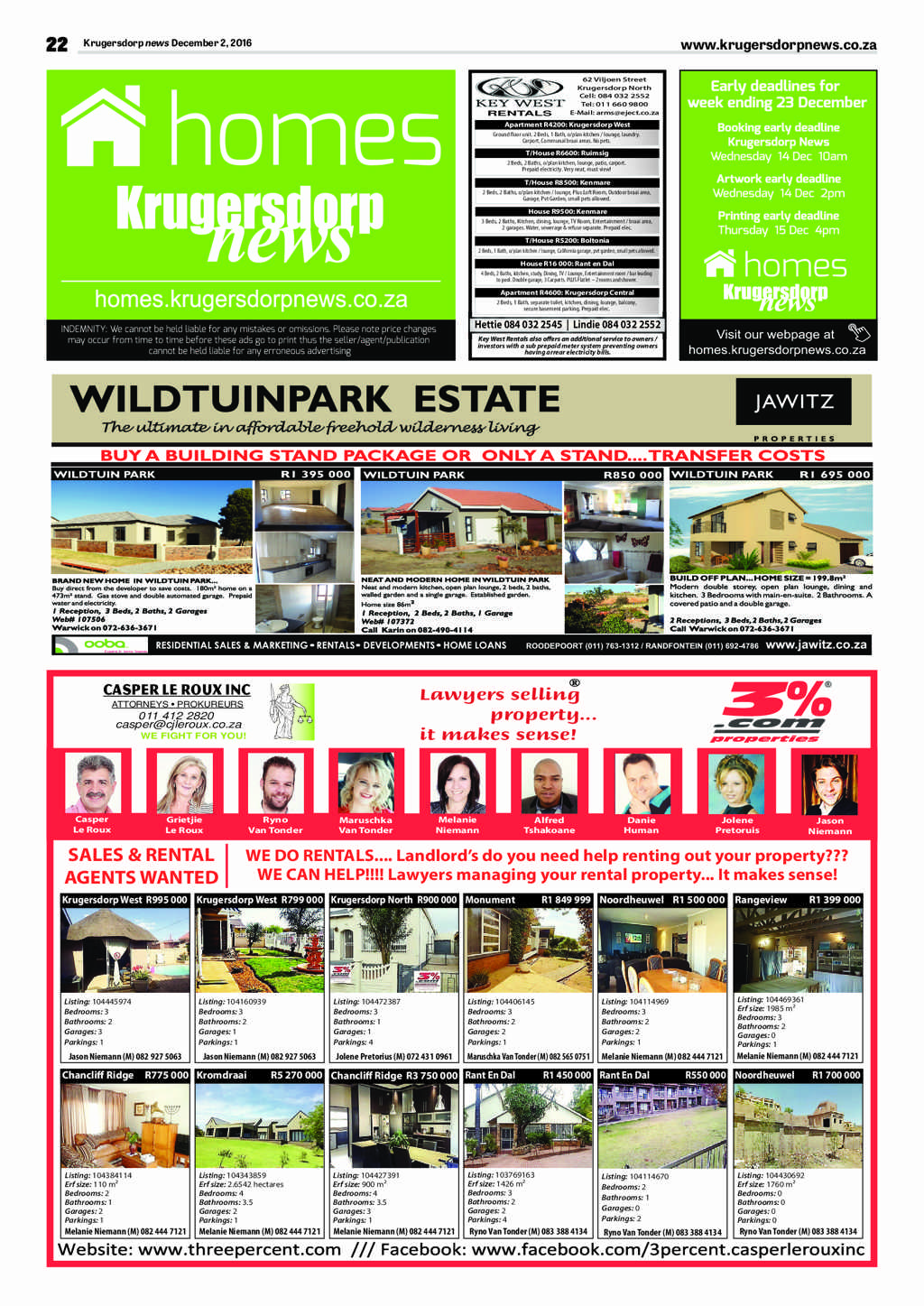 Krugersdorp News 2 December 2016 page 22