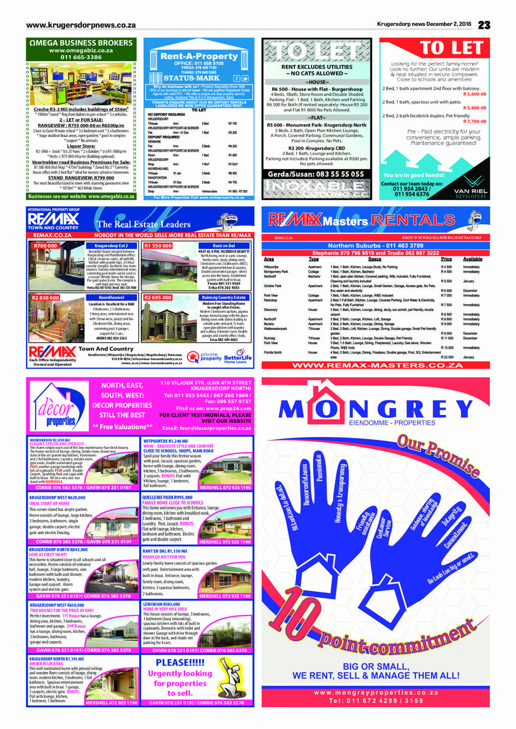 Krugersdorp News 2 December 2016 page 23