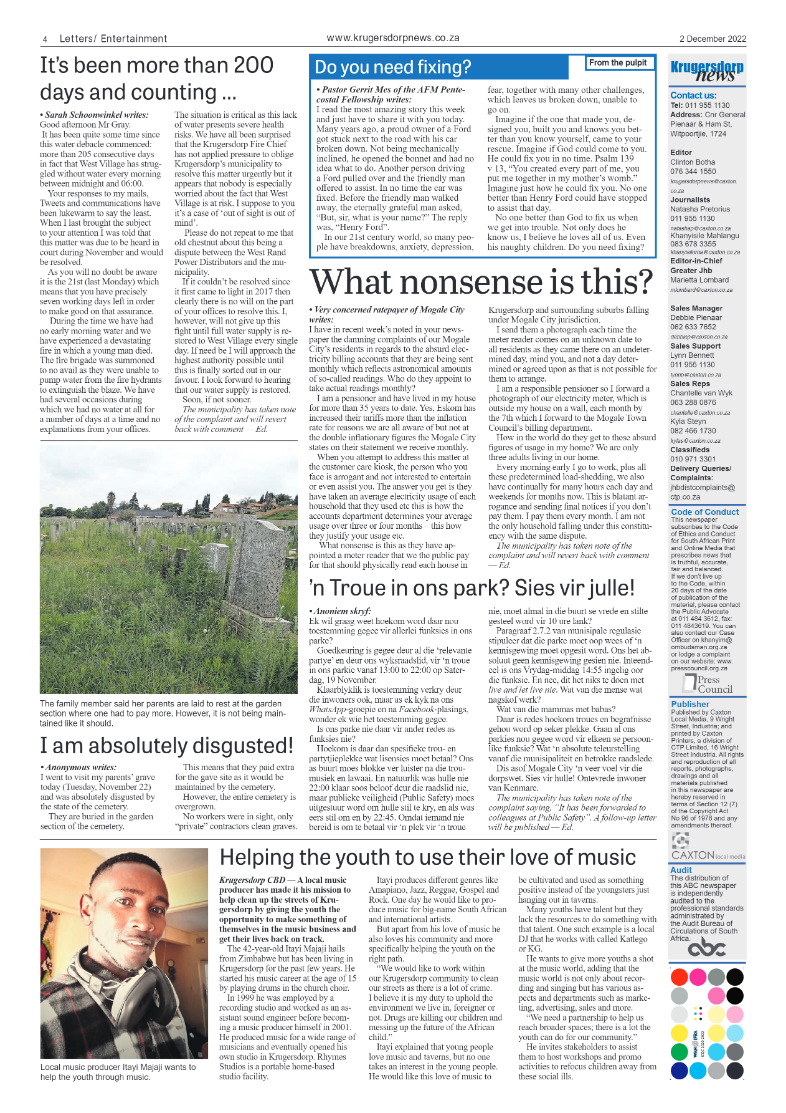Krugersdorp News 2 December 2022 page 4