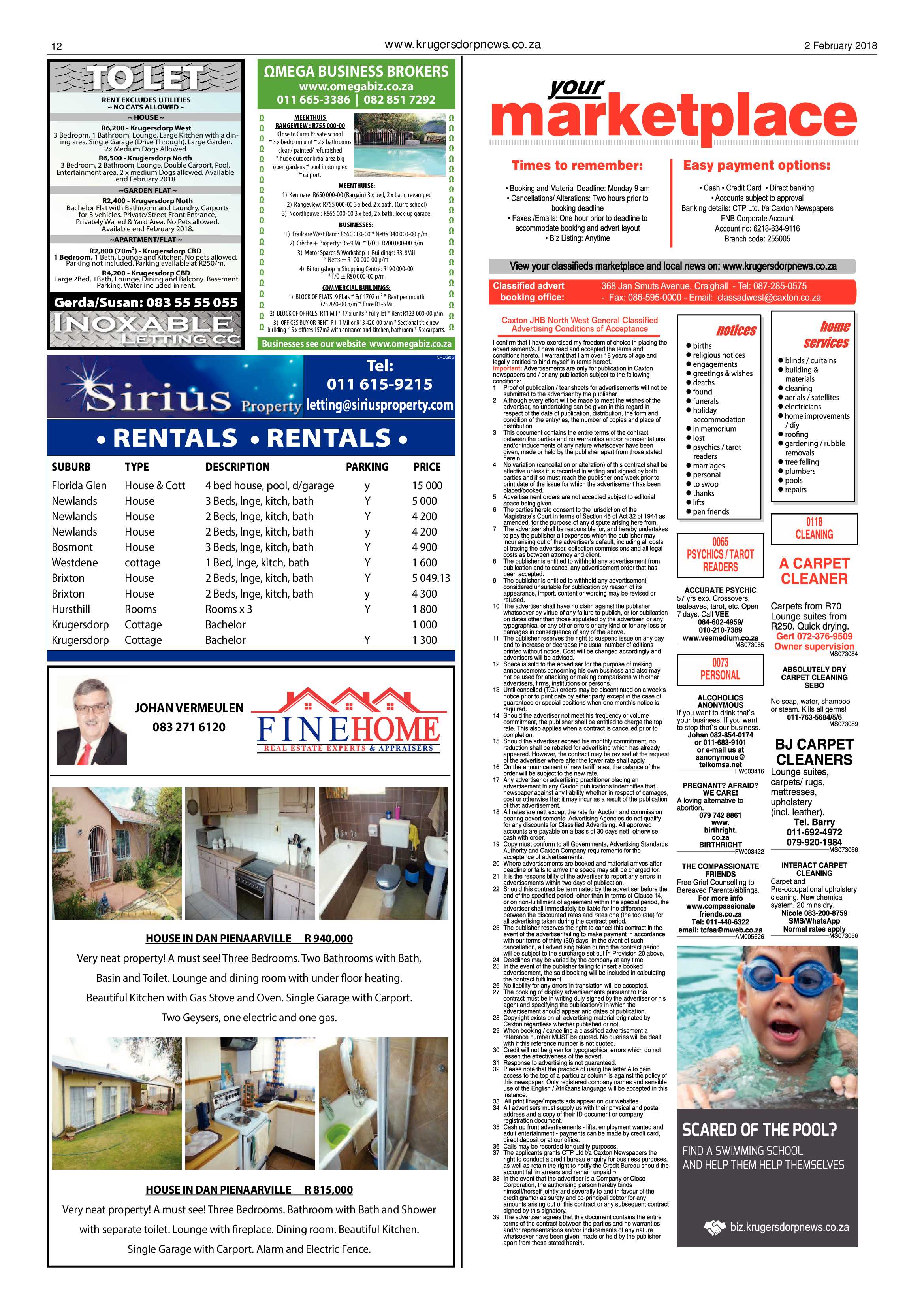 Krugersdorp News 2 February 2018 page 12
