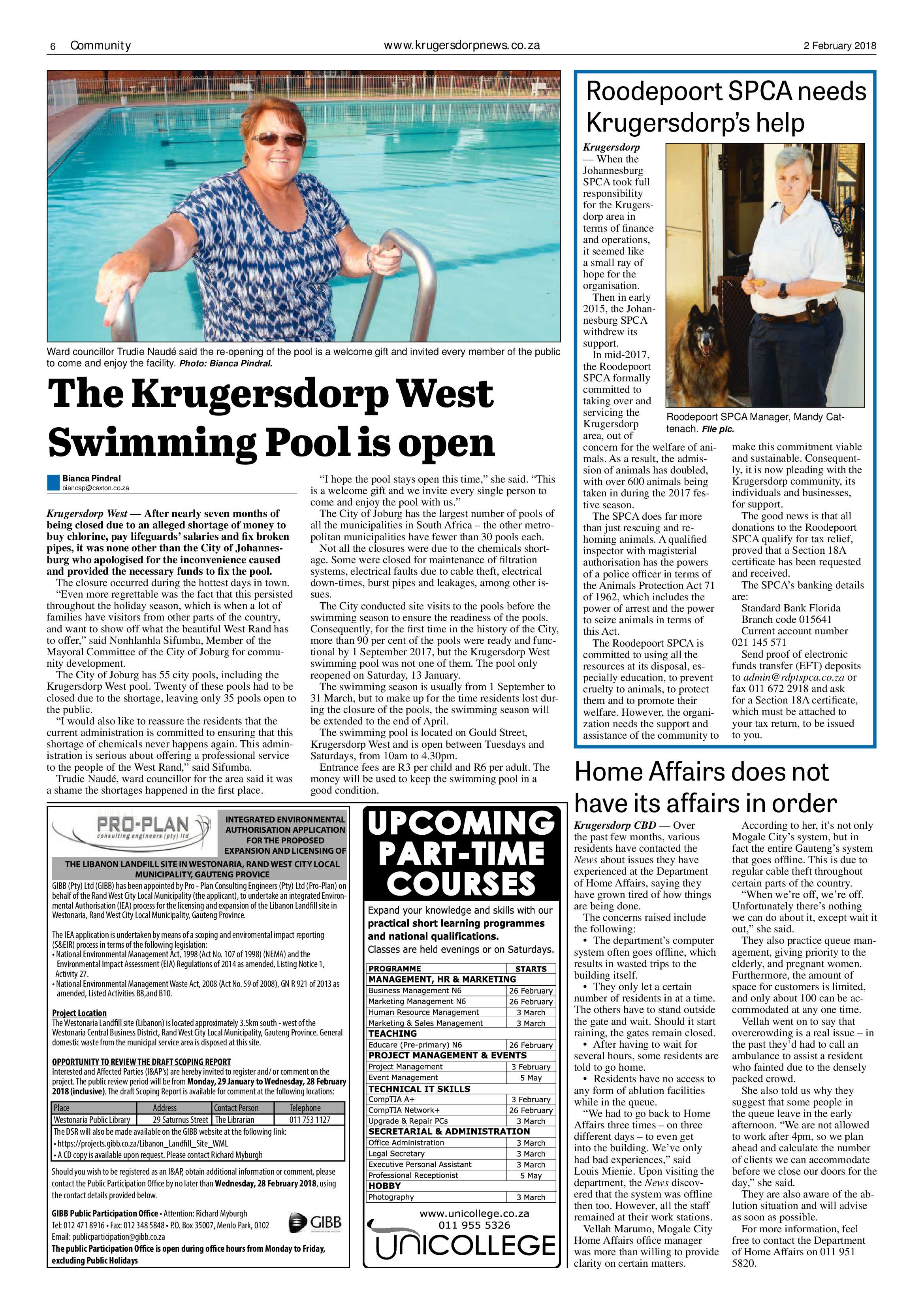 Krugersdorp News 2 February 2018 page 6
