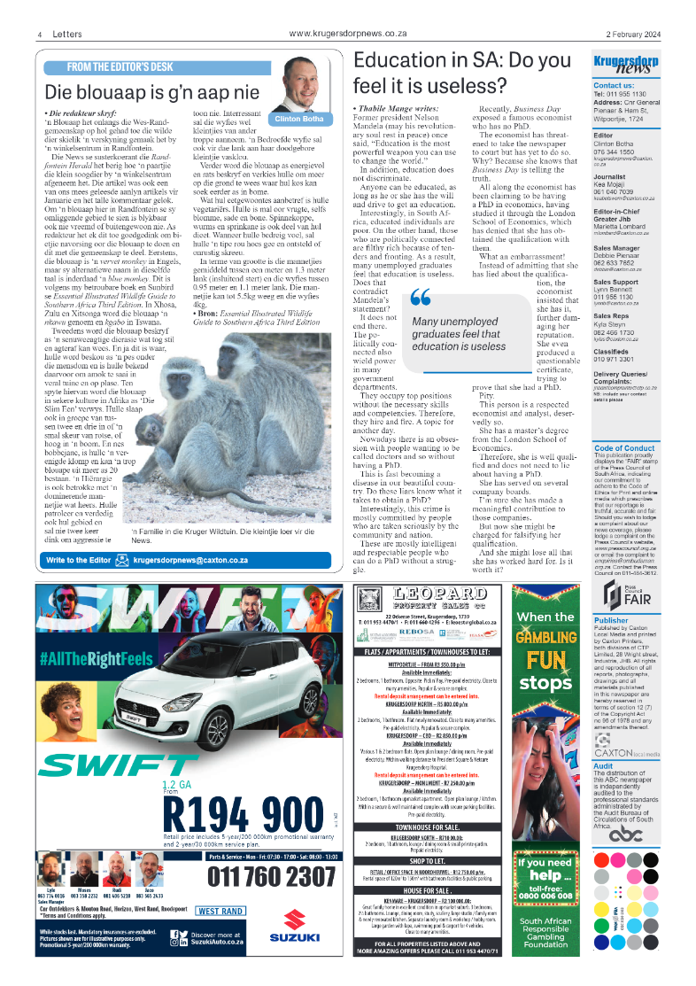 Krugersdorp News 2 February 2024 page 4