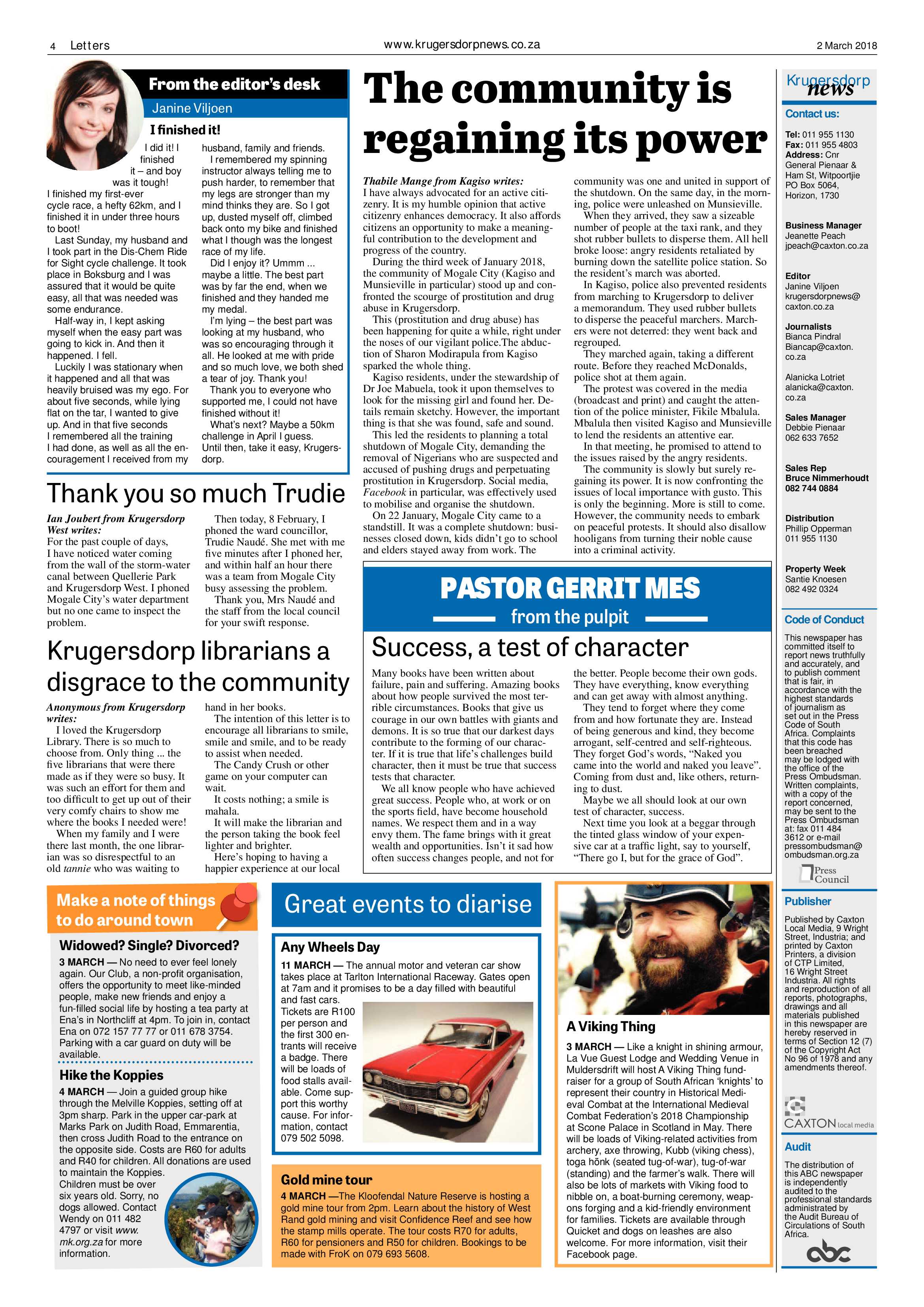 Krugersdorp News 2 March 2018 page 4